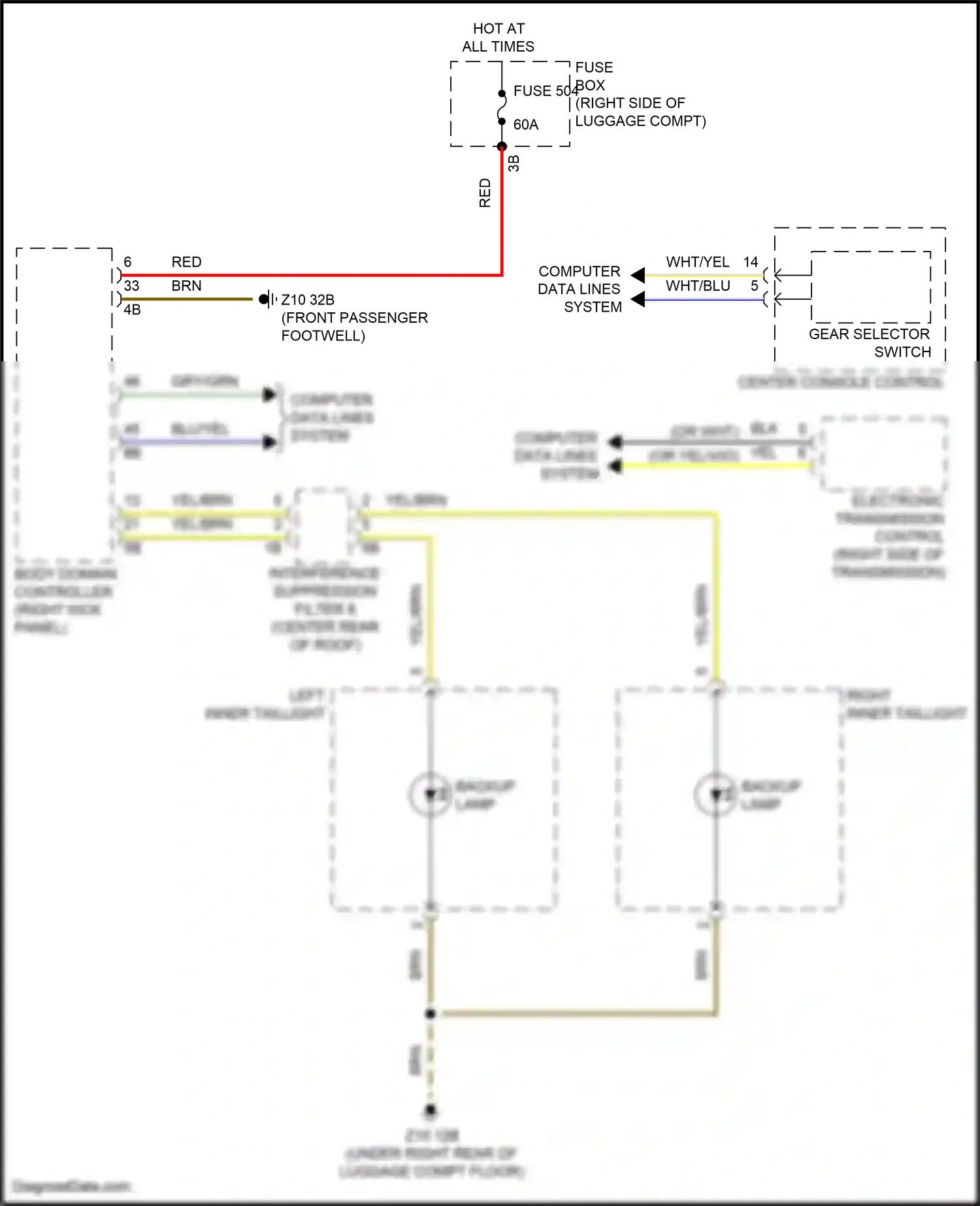 Wiring diagram interference suppression filter 8 for BMW X6 G06 (2019-2023) (1 of 3)