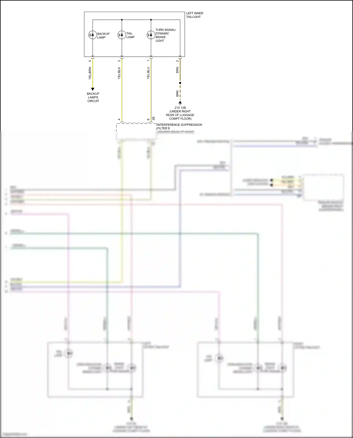 Wiring diagram left outer taillight for BMW X6 G06 (2019-2023) (1 of 2)