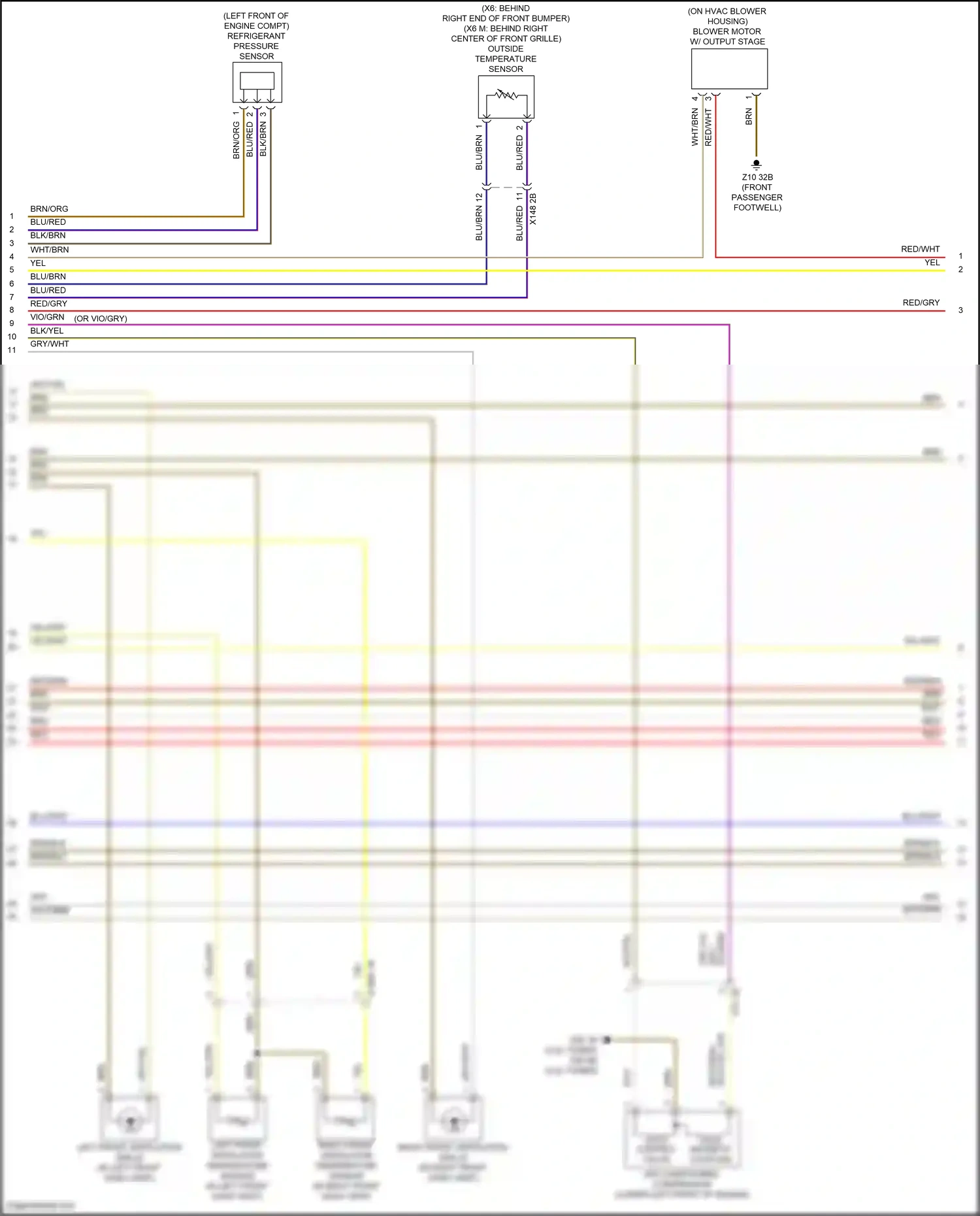 Wiring diagram outside temperature sensor for BMW X6 G06 (2019-2023) (1 of 4)
