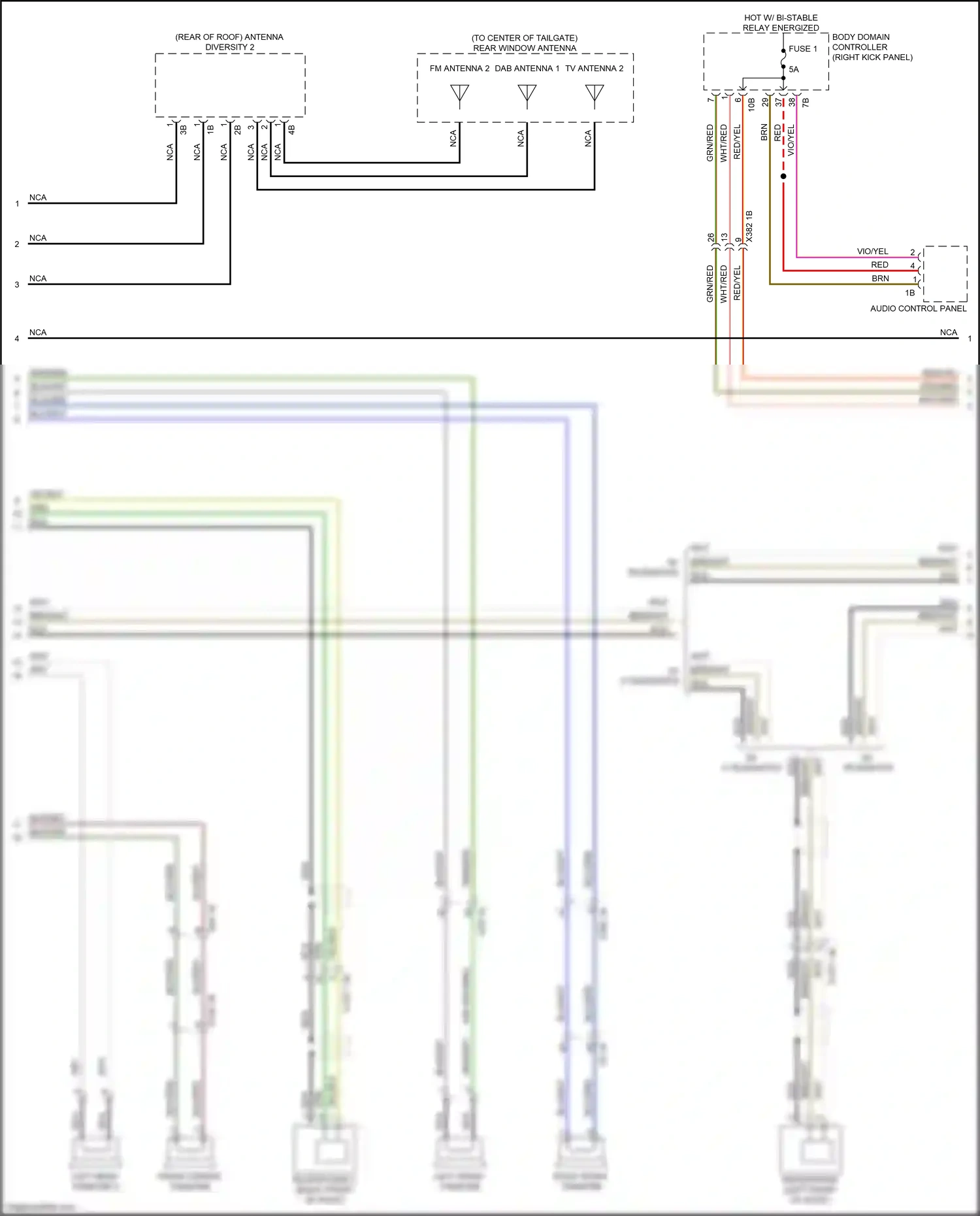 Wiring diagram right front tweeter for BMW X6 G06 (2019-2023) (2 of 6)
