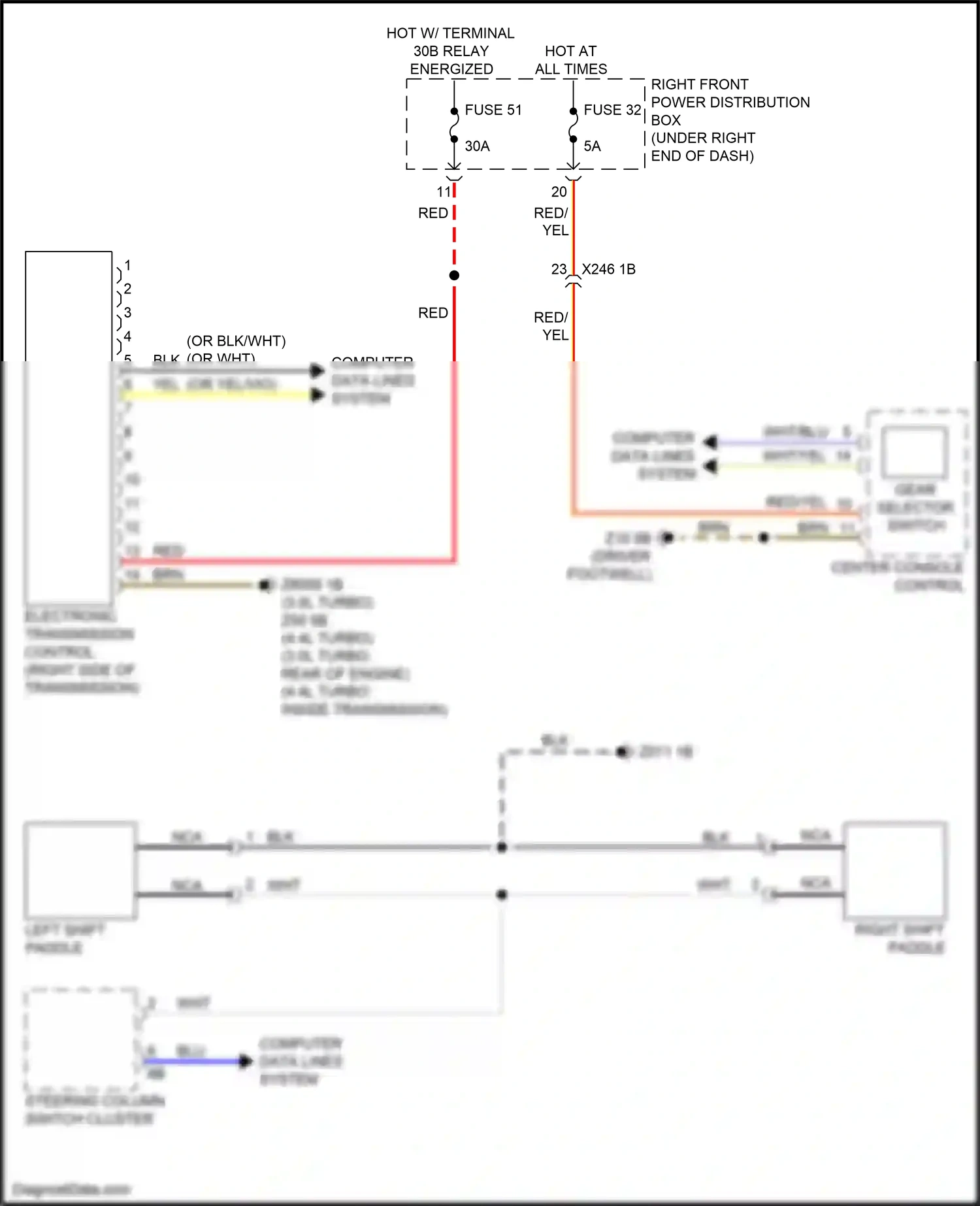 Wiring diagram right shift paddle for BMW X6 G06 (2019-2023) (1 of 1)