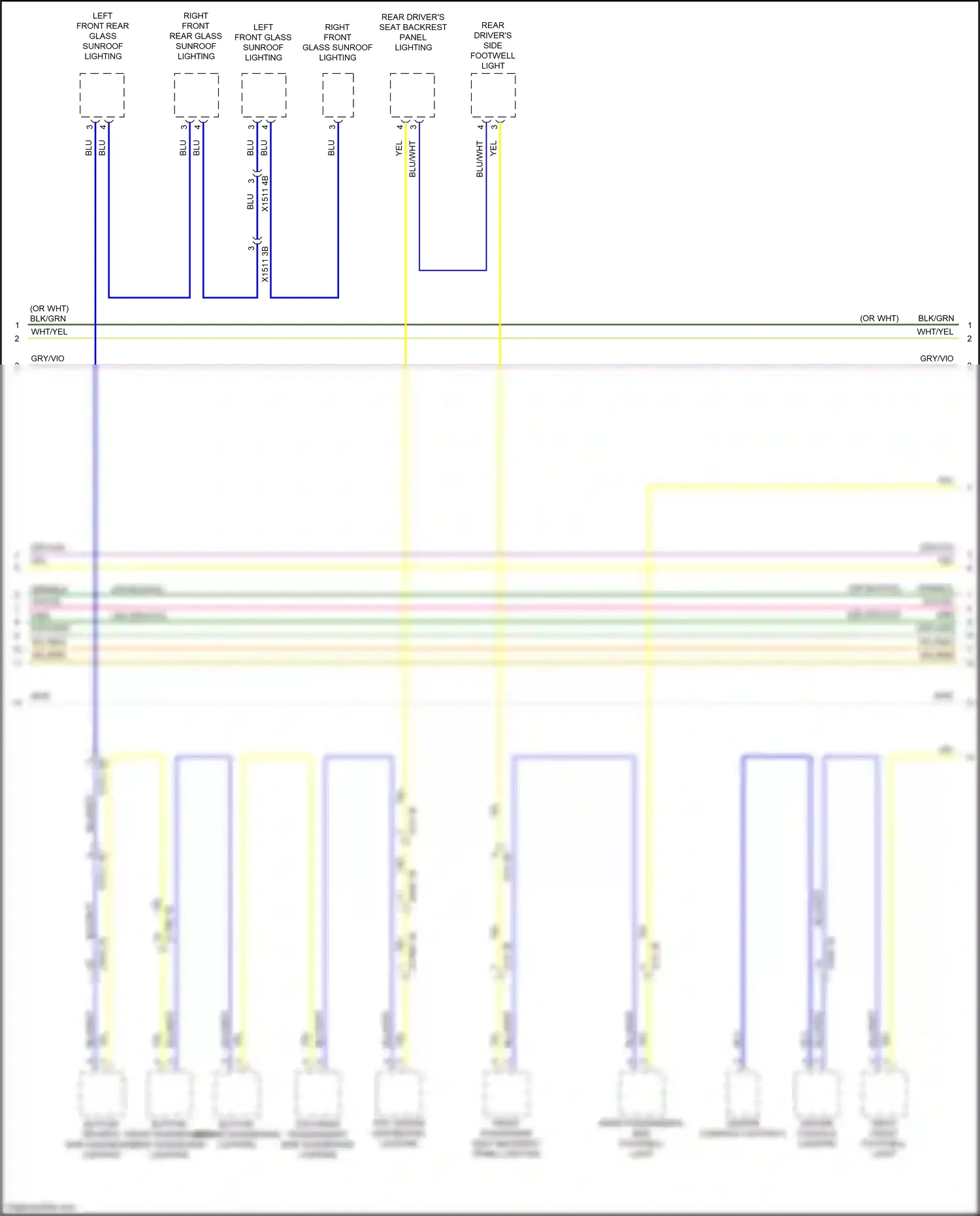 Wiring diagram top front passenger's side dashboard lighting for BMW X6 G06 (2019-2023) (3 of 4)