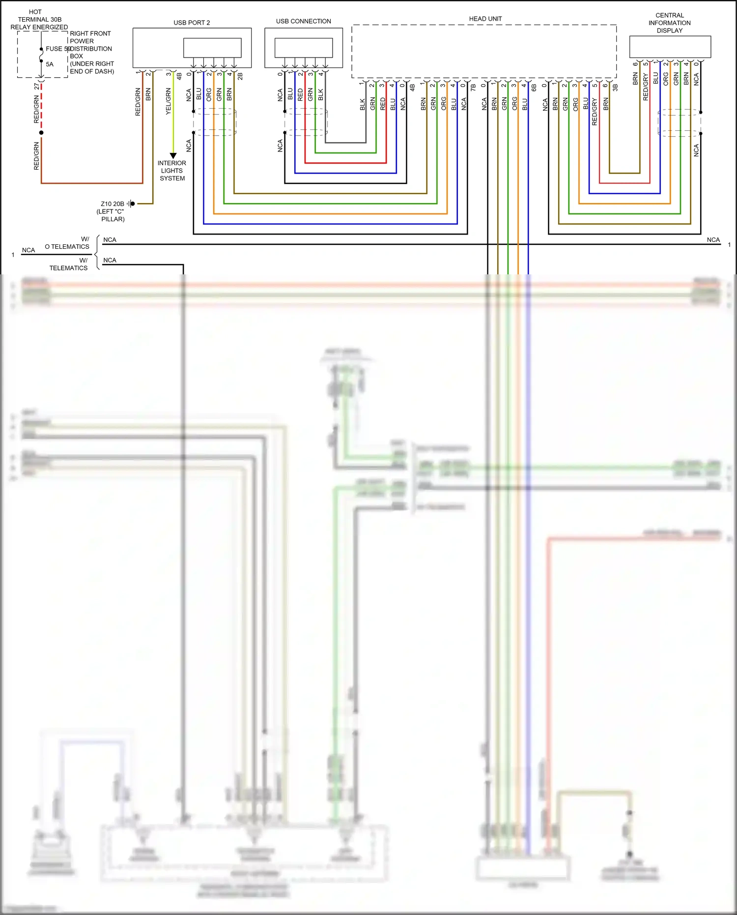 Wiring diagram usb connection for BMW X6 G06 (2019-2023) (1 of 6)