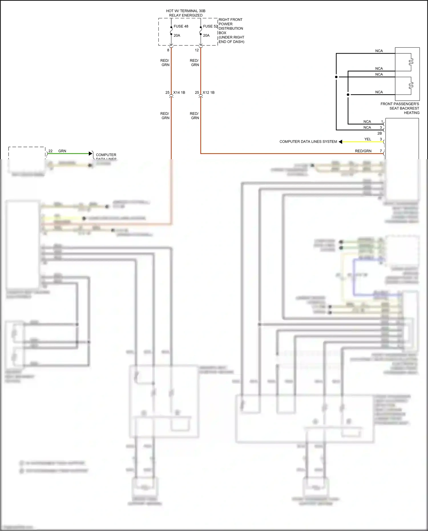 Wiring diagram w/ extendable thigh support for BMW X6 G06 (2019-2023) (2 of 2)