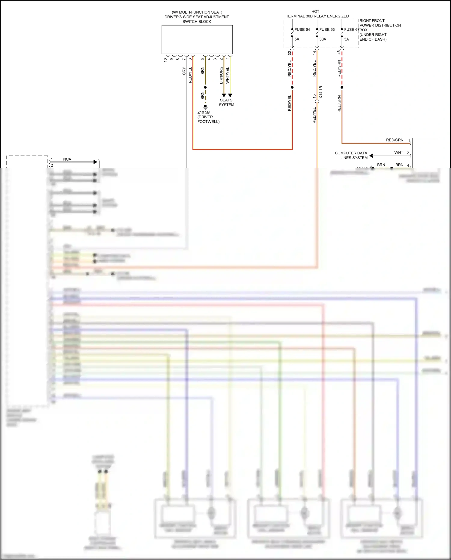 Wiring diagram w/ multi- function seat for BMW X6 G06 (2019-2023) (1 of 5)
