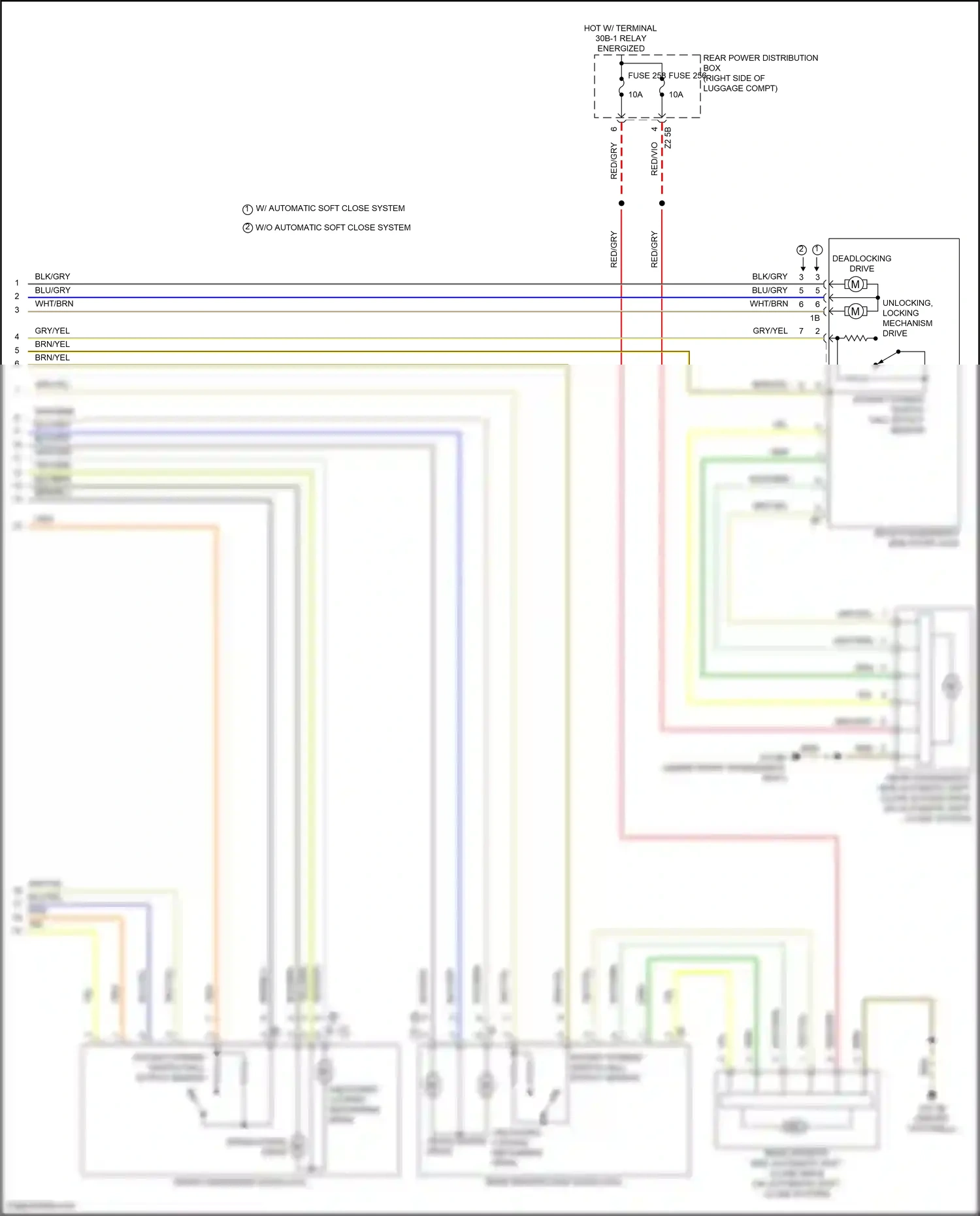 Wiring diagram w/o automatic soft close system for BMW X6 G06 (2019-2023) (6 of 6)