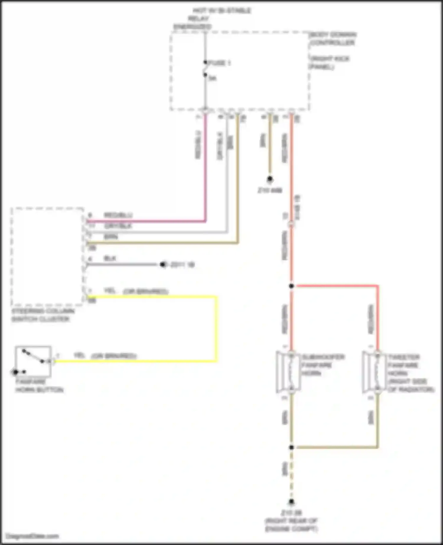 X7 BMW G07 facelift (2022-2024): Horn circuit