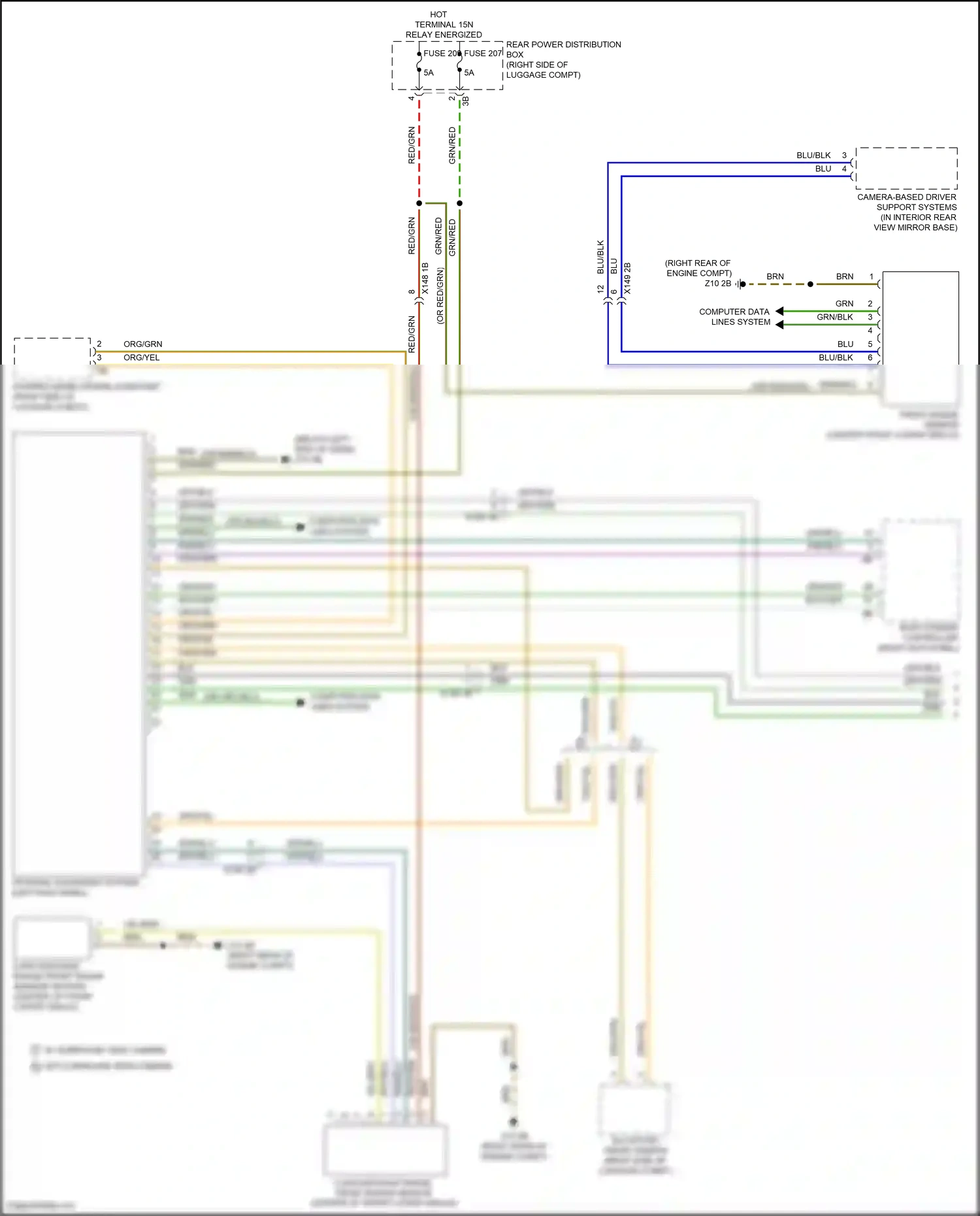 BMW X7 G07 facelift (2022-2024) camera based driver support systems wiring diagram  (1 of 5)