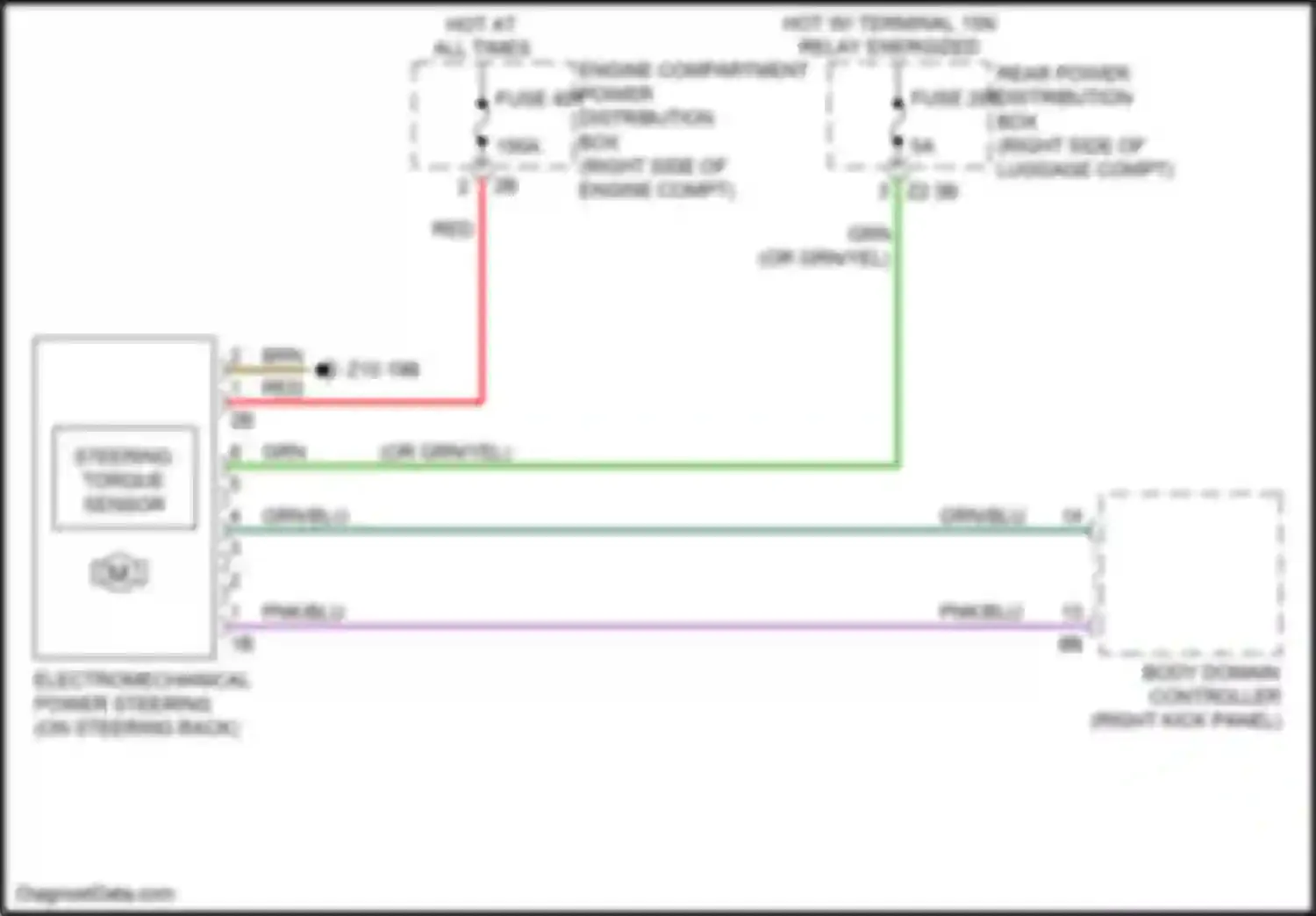 X7 BMW G07 (2018-2022): Electronic power steering circuit