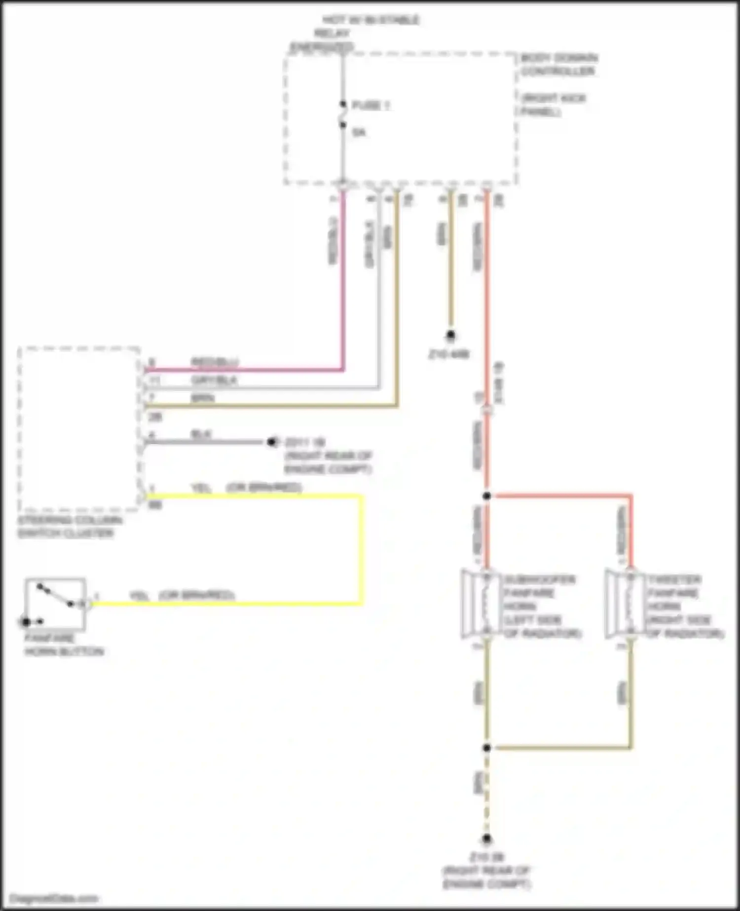X7 BMW G07 (2018-2022): Horn circuit