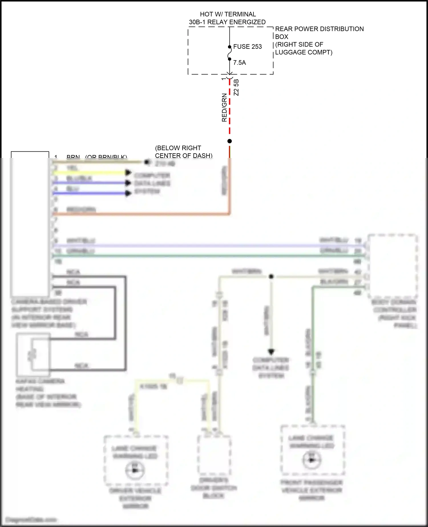BMW X7 G07 (2018-2022) camera based driver support systems wiring diagram  (4 of 5)