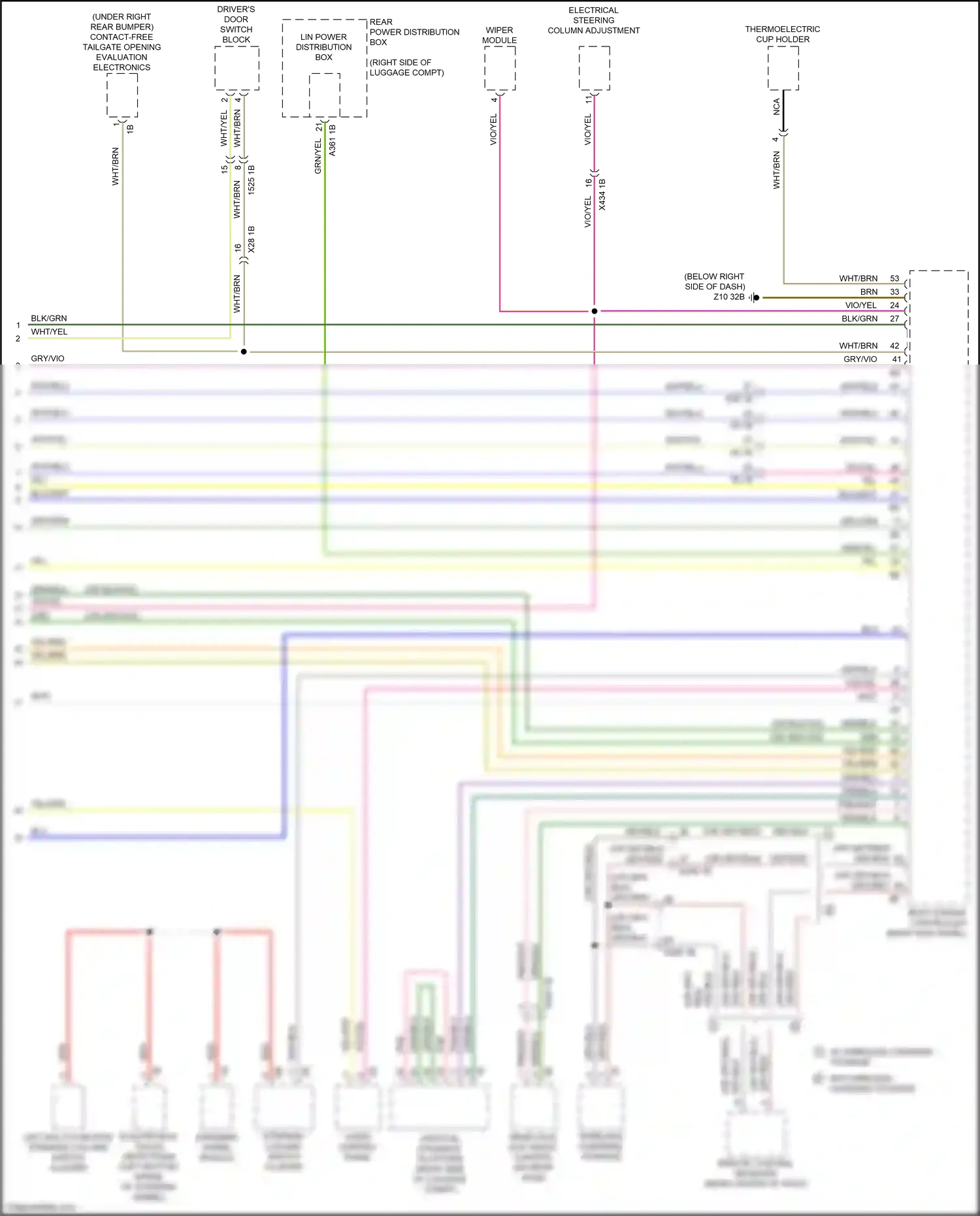 BMW X7 G07 (2018-2022) left multi-function steering column switch cluster wiring diagram  (1 of 2)
