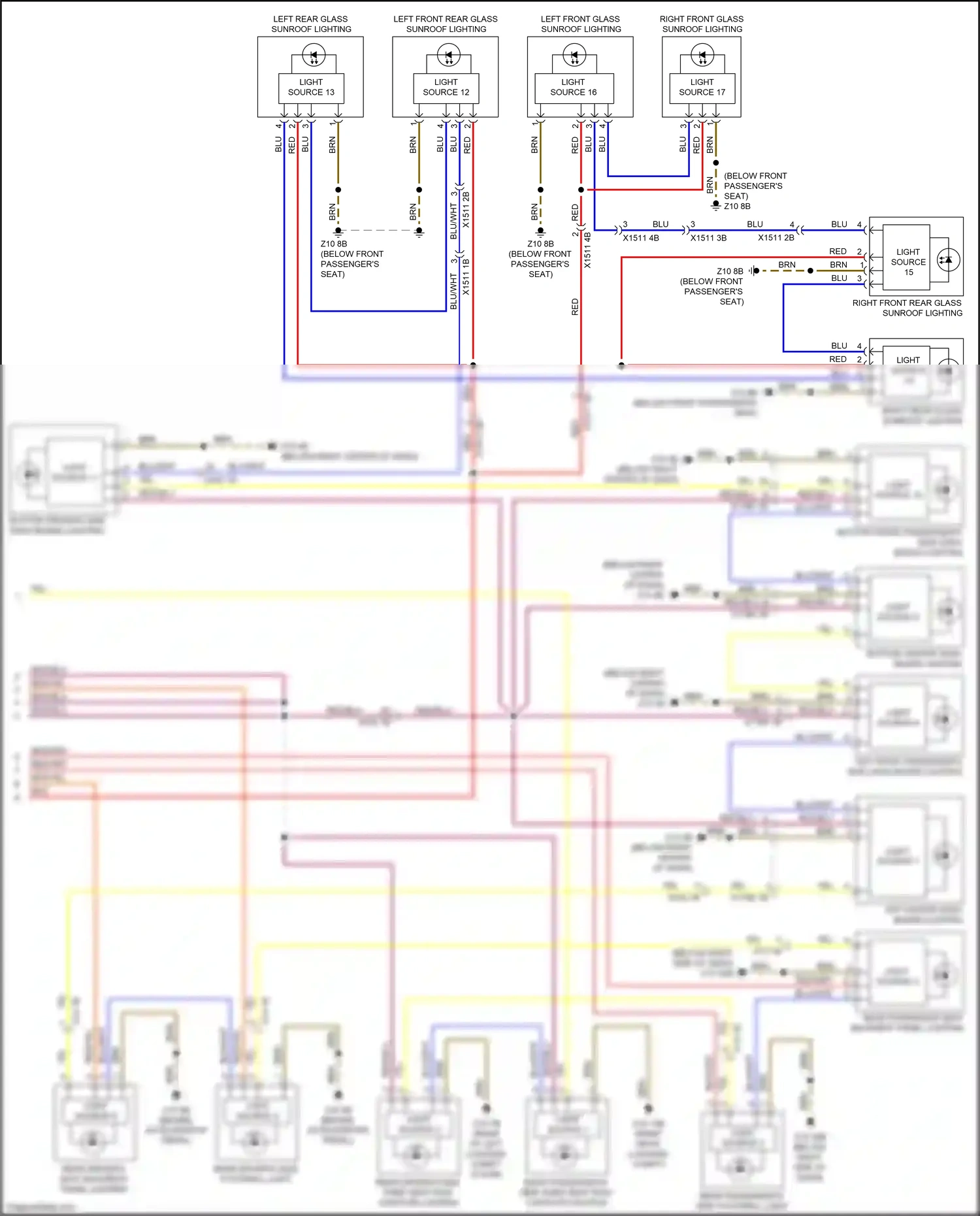 BMW X7 G07 (2018-2022) light source 2 wiring diagram  (3 of 3)