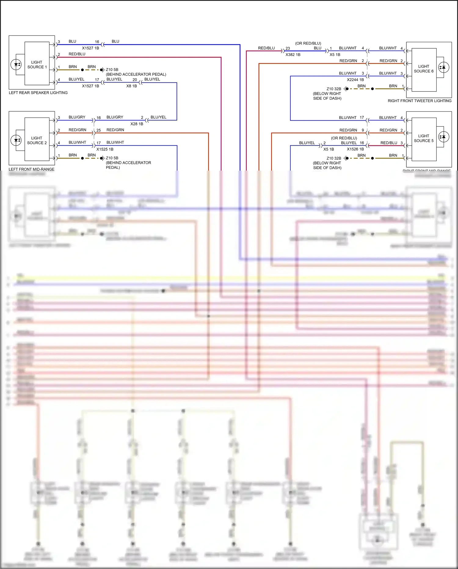 BMW X7 G07 (2018-2022) light source 2 wiring diagram  (1 of 3)