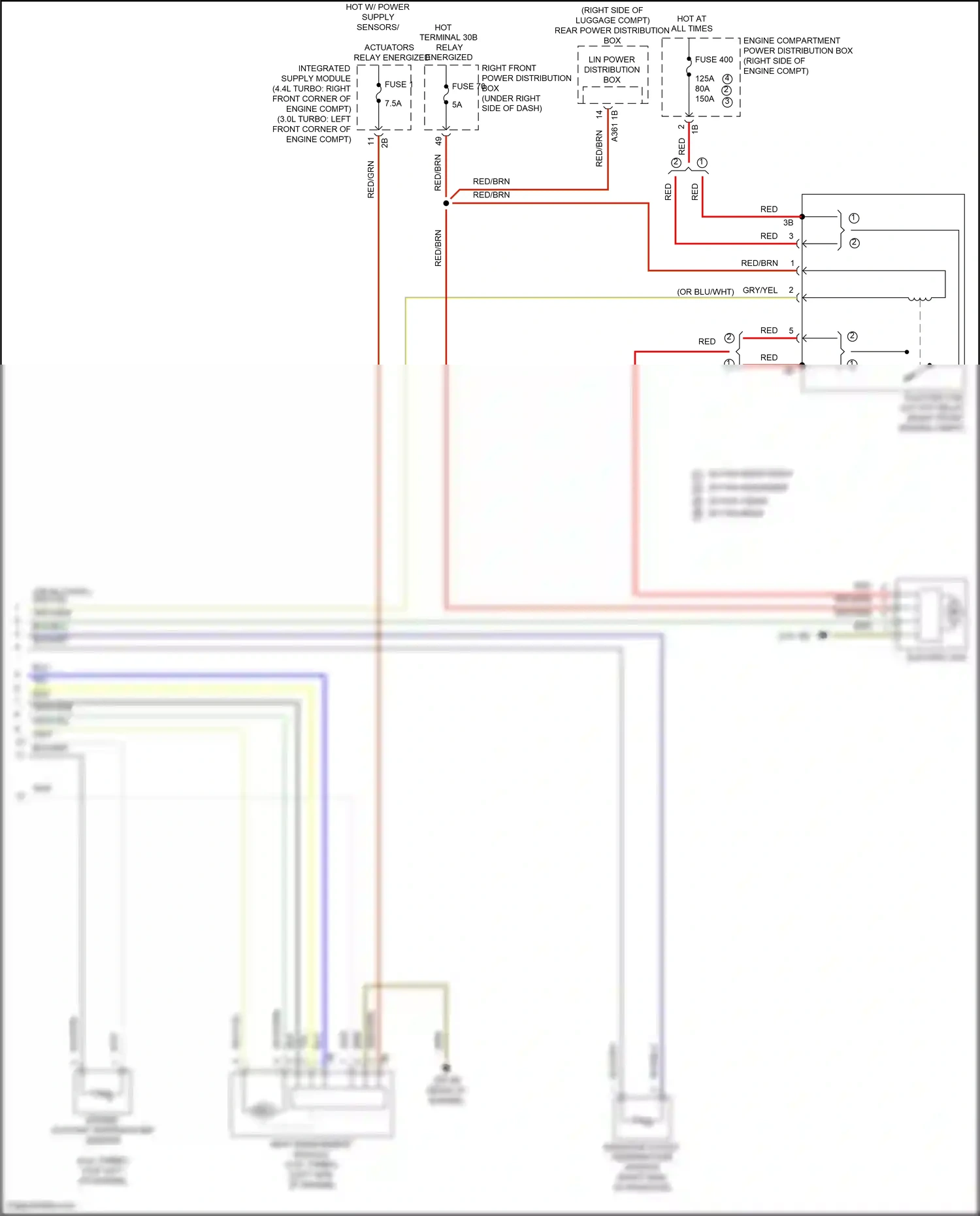 BMW X7 G07 (2018-2022) (right front engine compt) wiring diagram  (1 of 2)