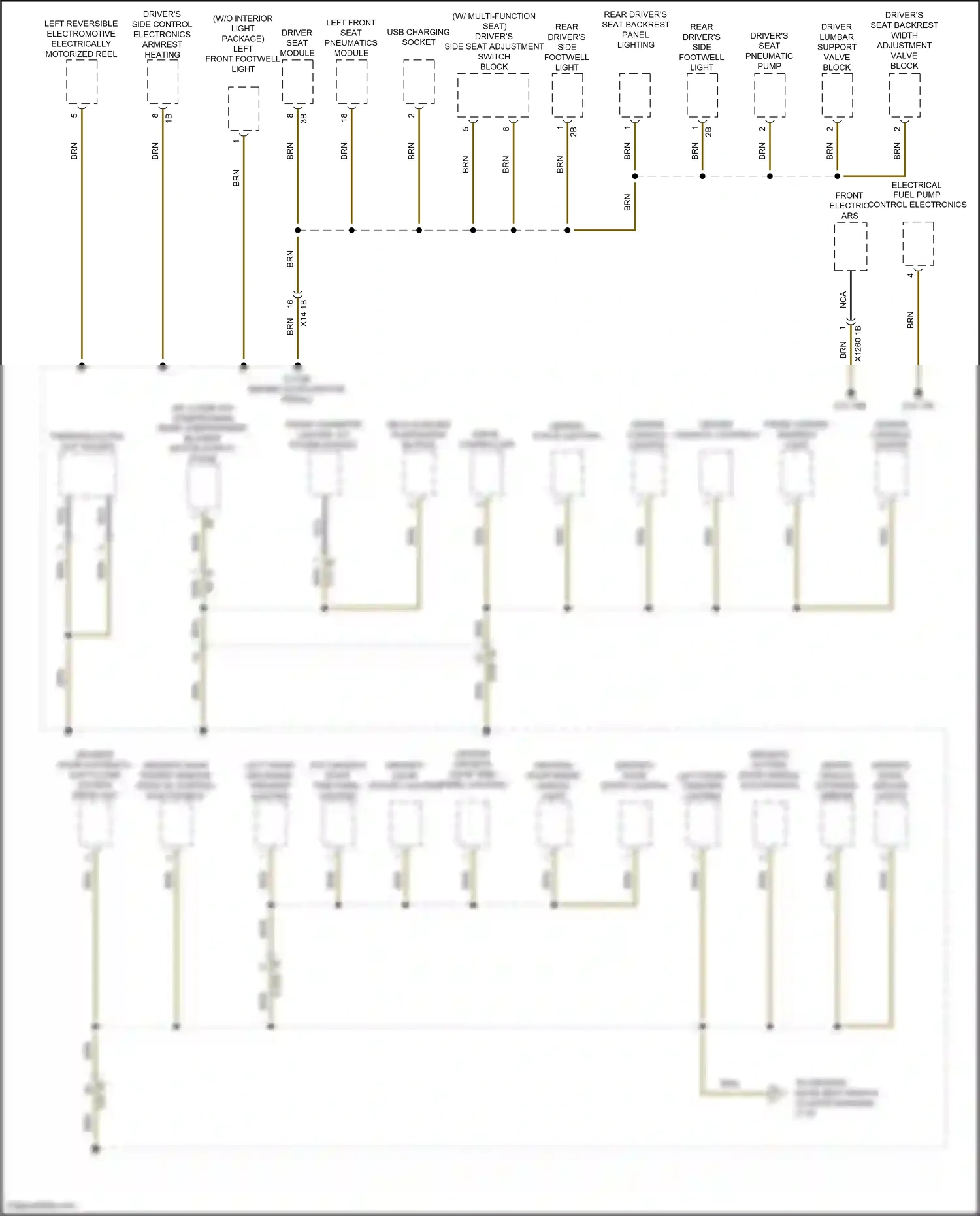 BMW X7 G07 (2018-2022) w/ multi- function seat wiring diagram  (5 of 8)