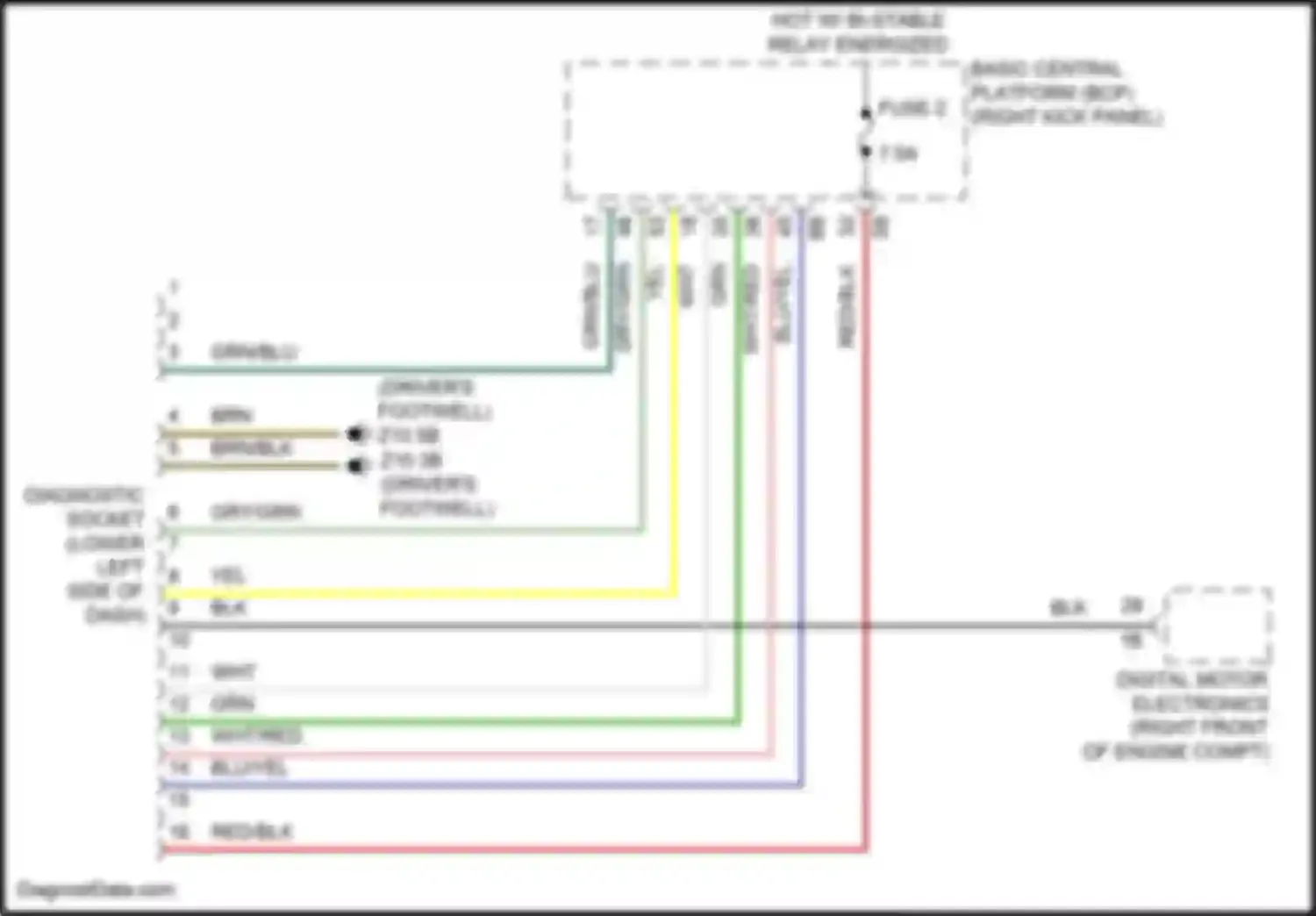 XM BMW G09 (2022-2024): Data link connector circuit