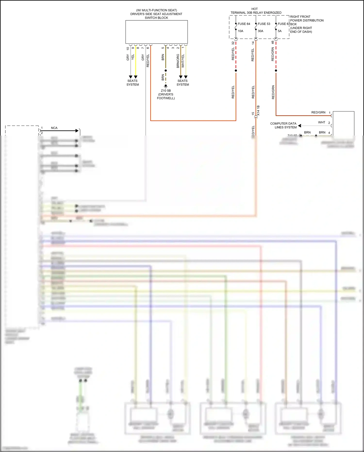 BMW XM G09 (2022-2024) w/ multi- function seat wiring diagram  (1 of 7)