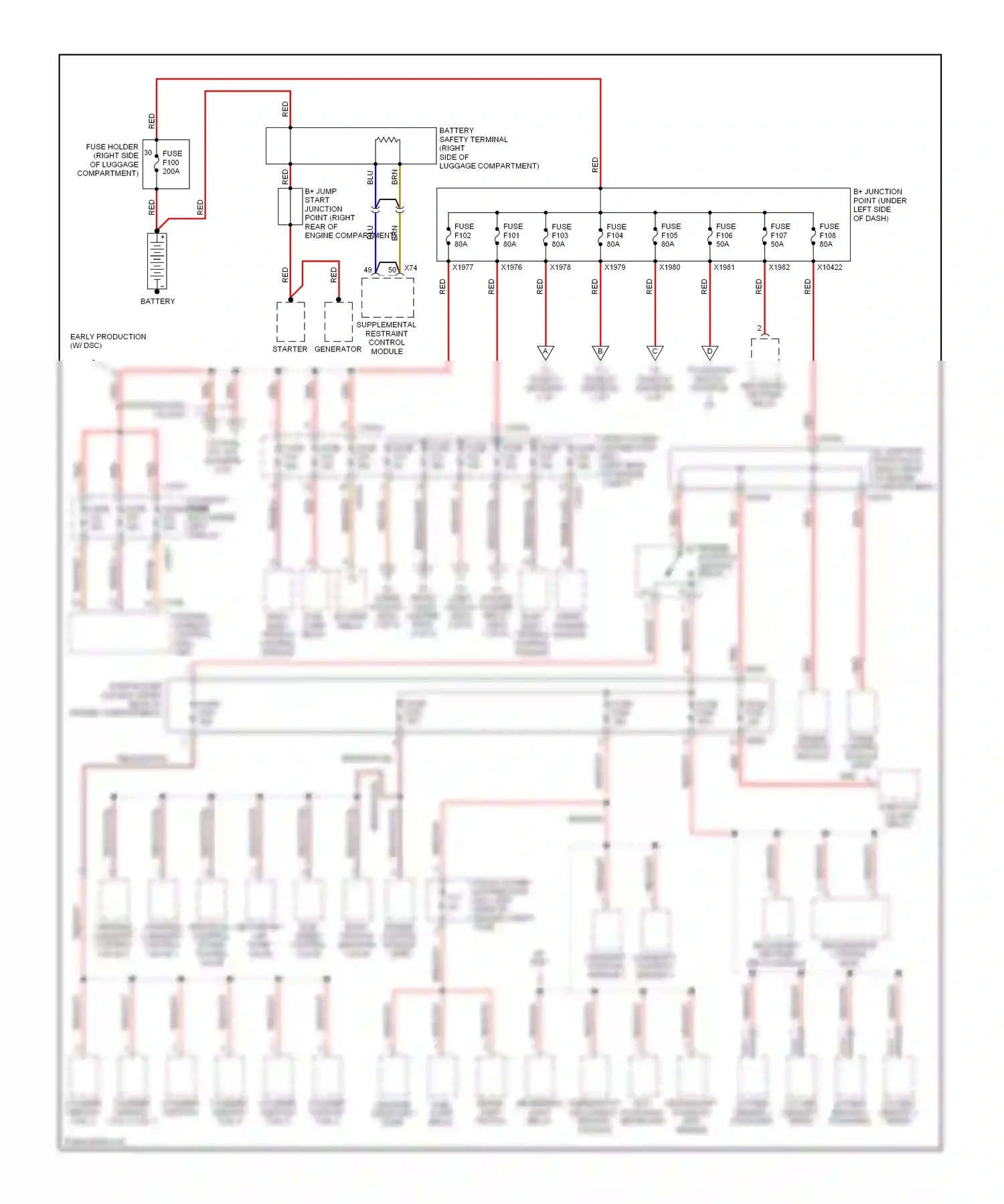 Wiring diagram b+ jump for BMW Z3 E36 facelift (2000-2002) (1 of 1)