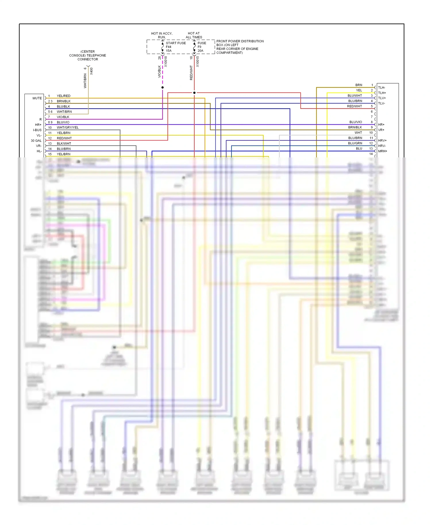 Wiring diagram blu/red for BMW Z3 E36 facelift (2000-2002) (17 of 19)