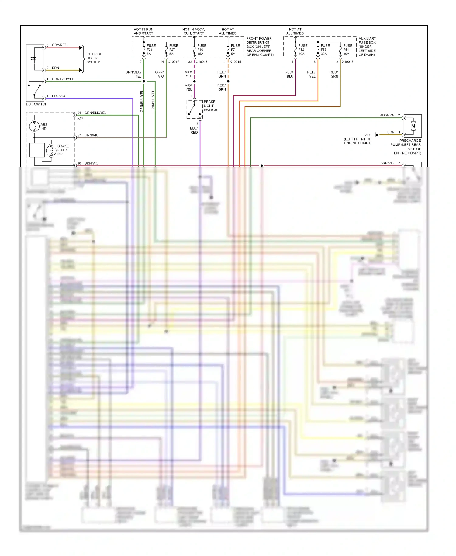 Wiring diagram brake light switch for BMW Z3 E36 facelift (2000-2002) (1 of 3)
