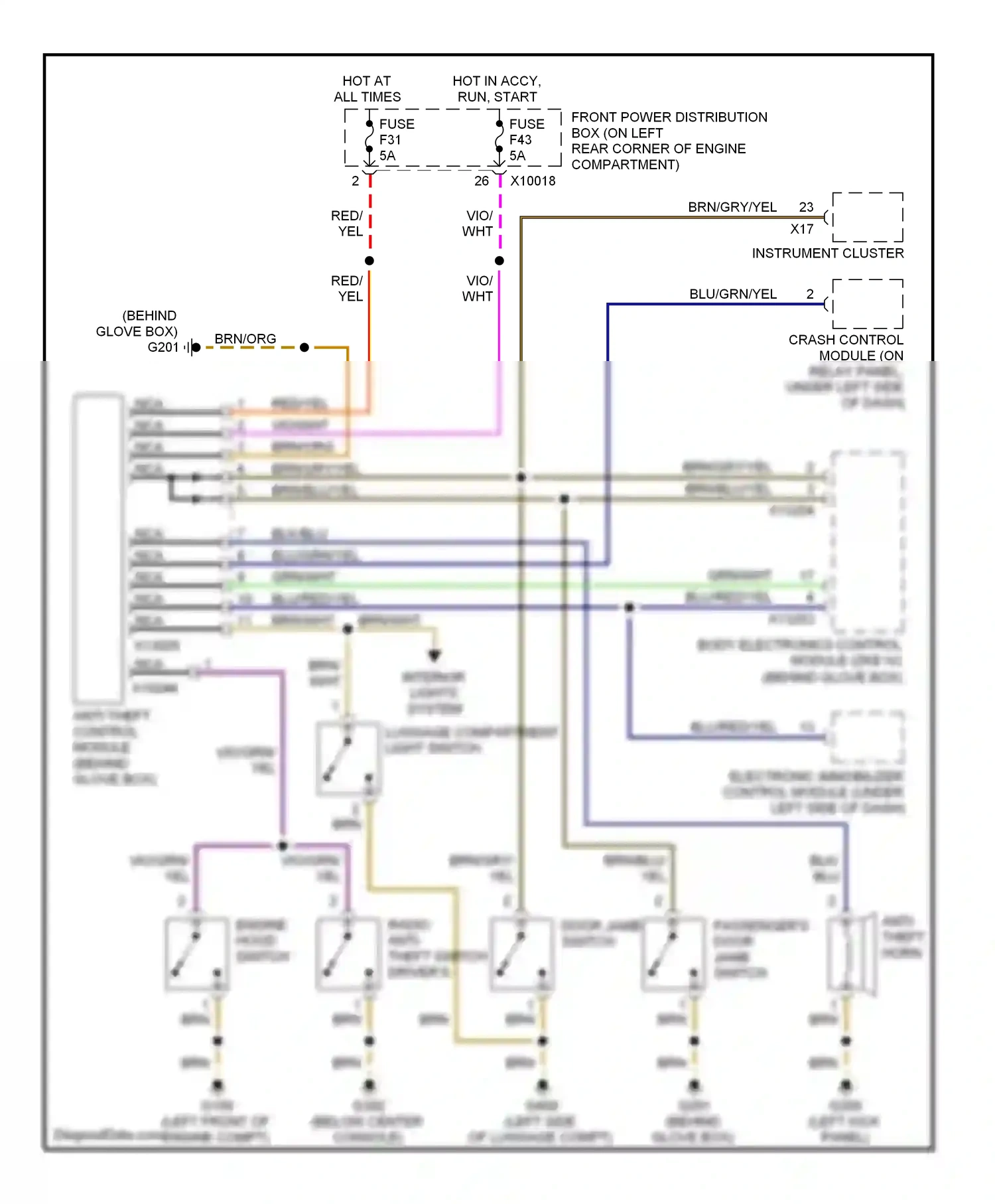 Wiring diagram brn/gry for BMW Z3 E36 facelift (2000-2002) (2 of 10)
