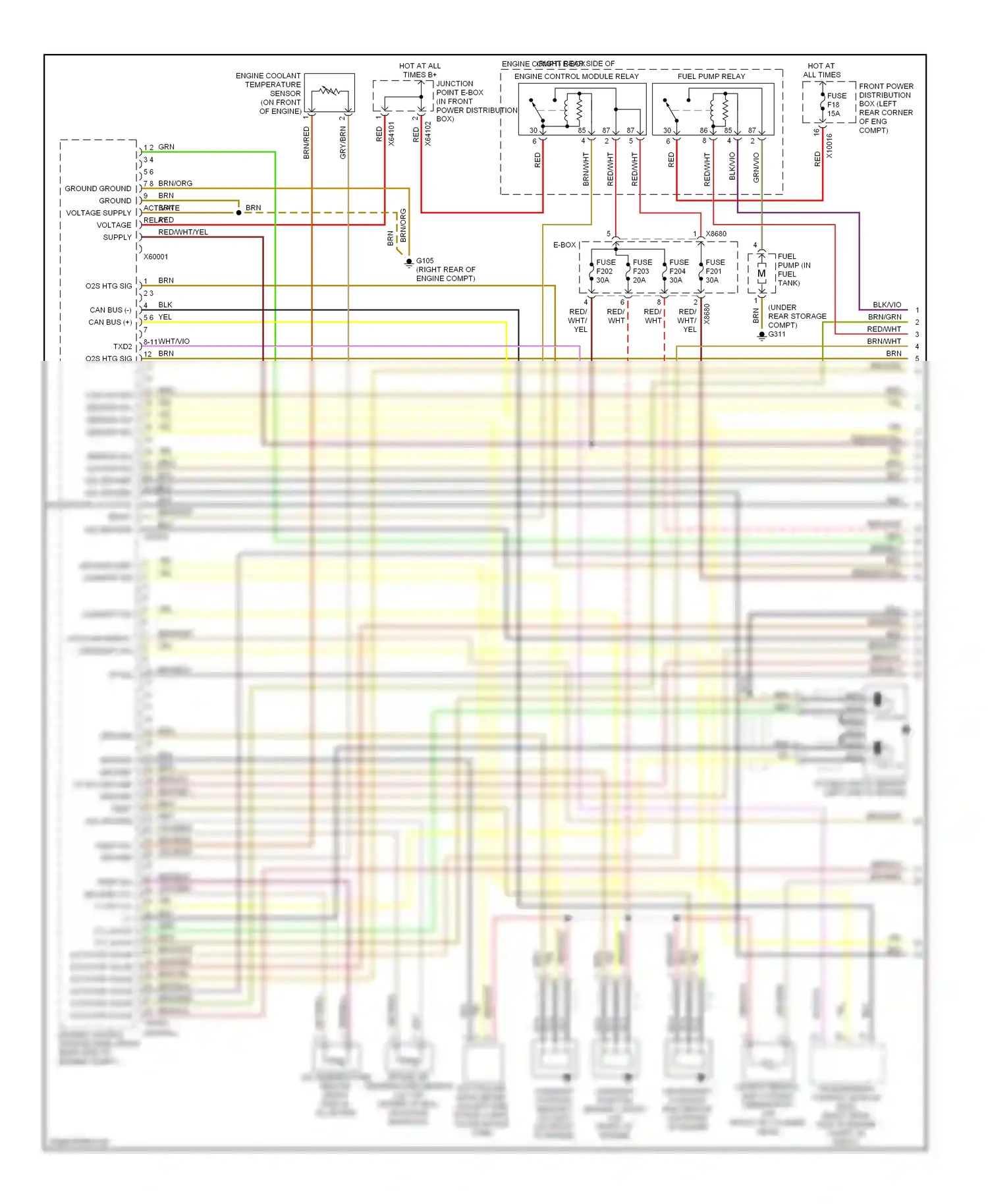 Wiring diagram brn/vio for BMW Z3 E36 facelift (2000-2002) (4 of 17)