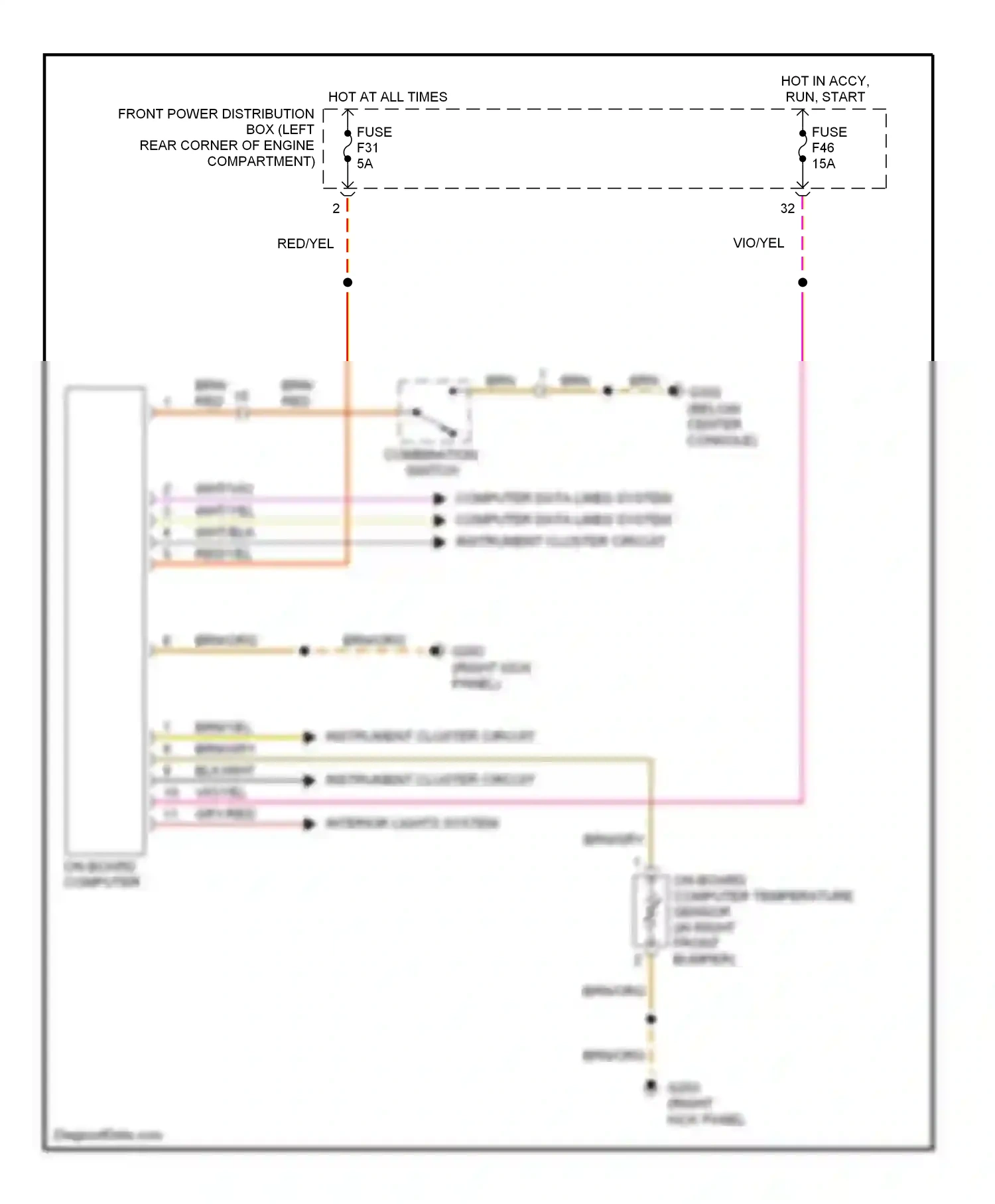 Wiring diagram brn/yel for BMW Z3 E36 facelift (2000-2002) (3 of 9)