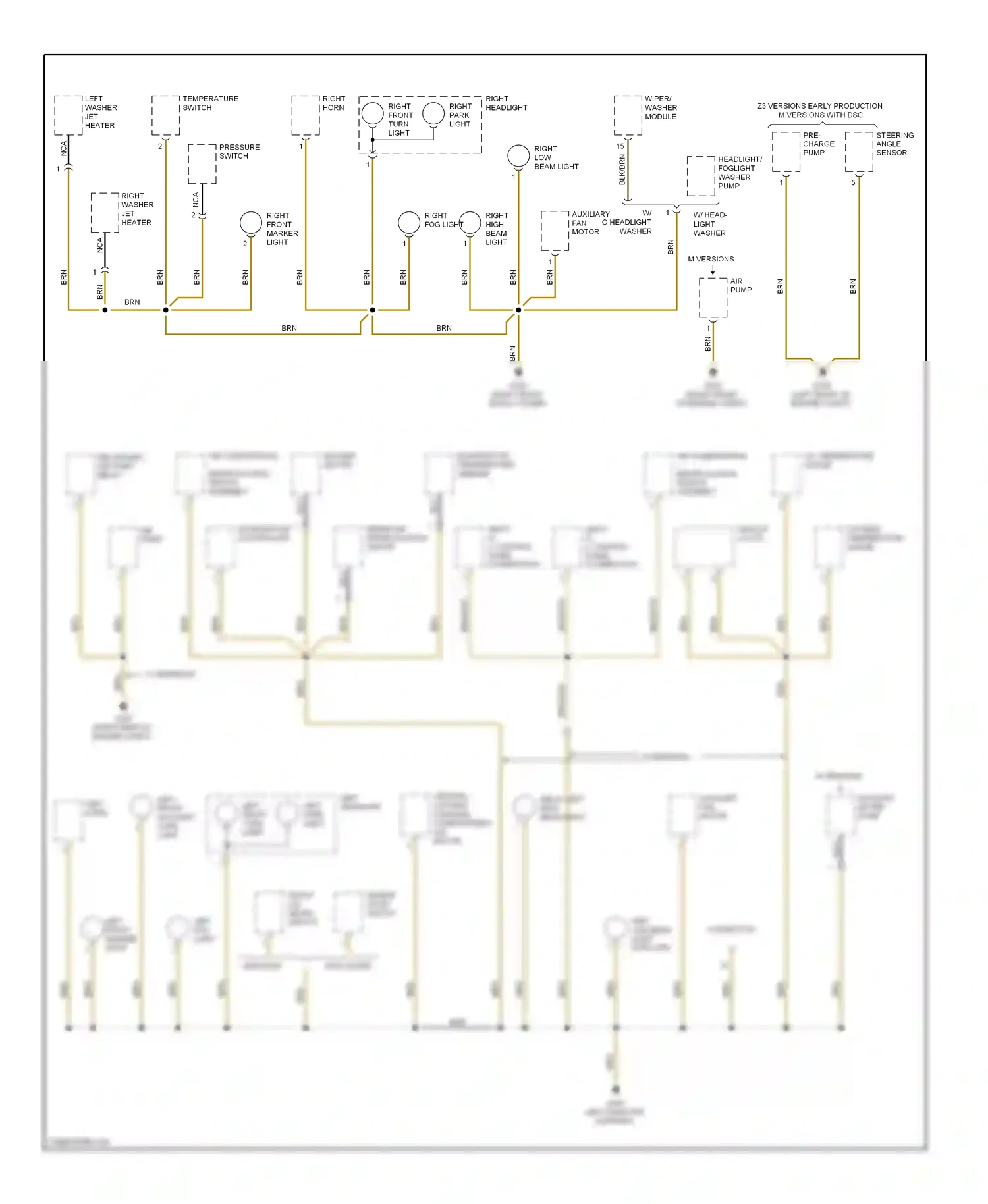 Wiring diagram left front auxiliary turn light left front turn light for BMW Z3 E36 facelift (2000-2002) (1 of 1)