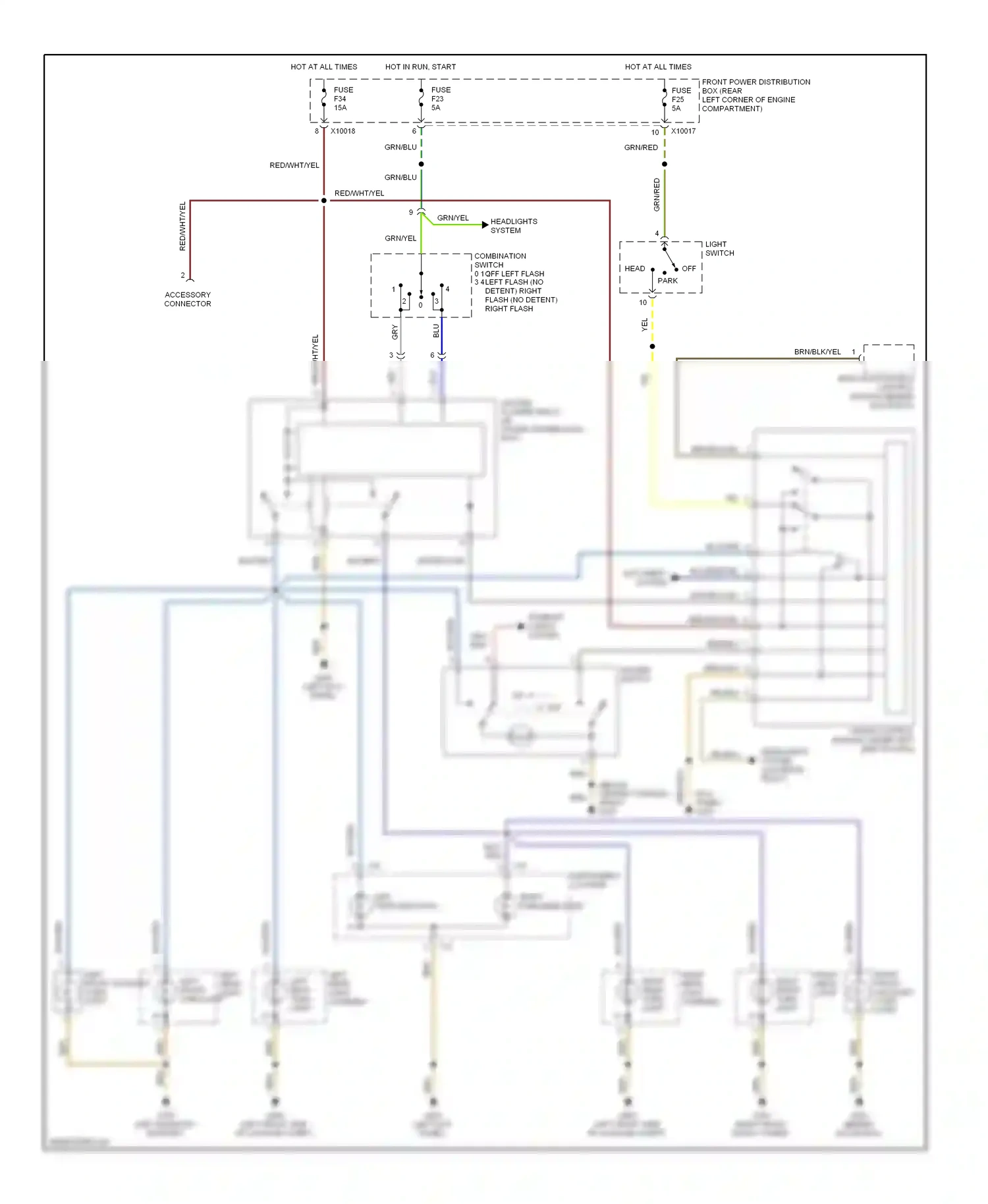 Wiring diagram right front turn light for BMW Z3 E36 facelift (2000-2002) (2 of 2)