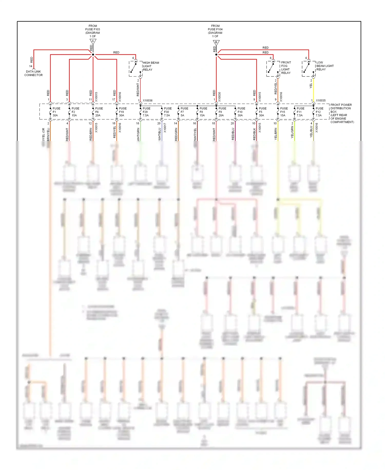Wiring diagram right head- light for BMW Z3 E36 facelift (2000-2002) (1 of 2)