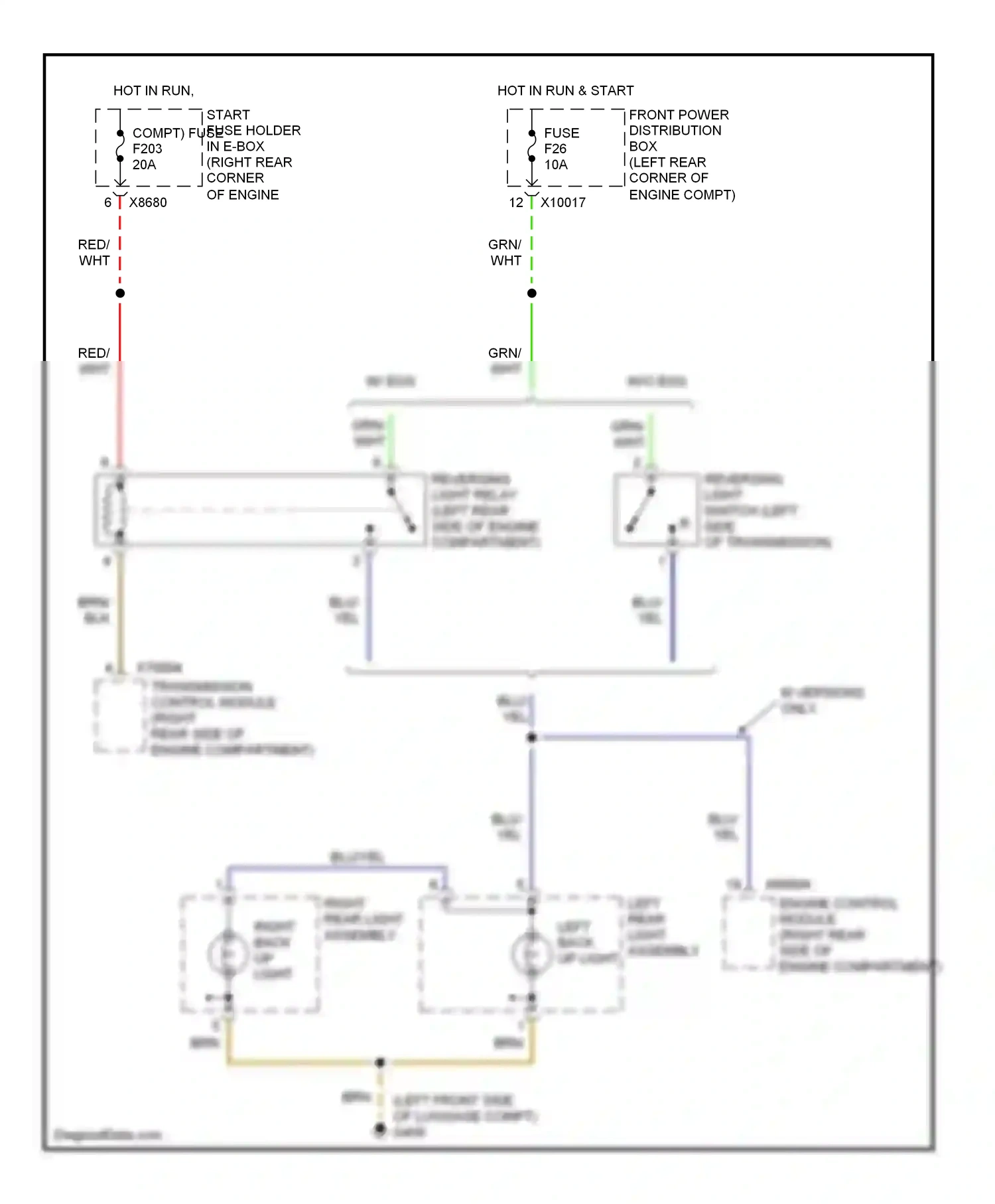 Wiring diagram right rear light assembly for BMW Z3 E36 facelift (2000-2002) (1 of 4)