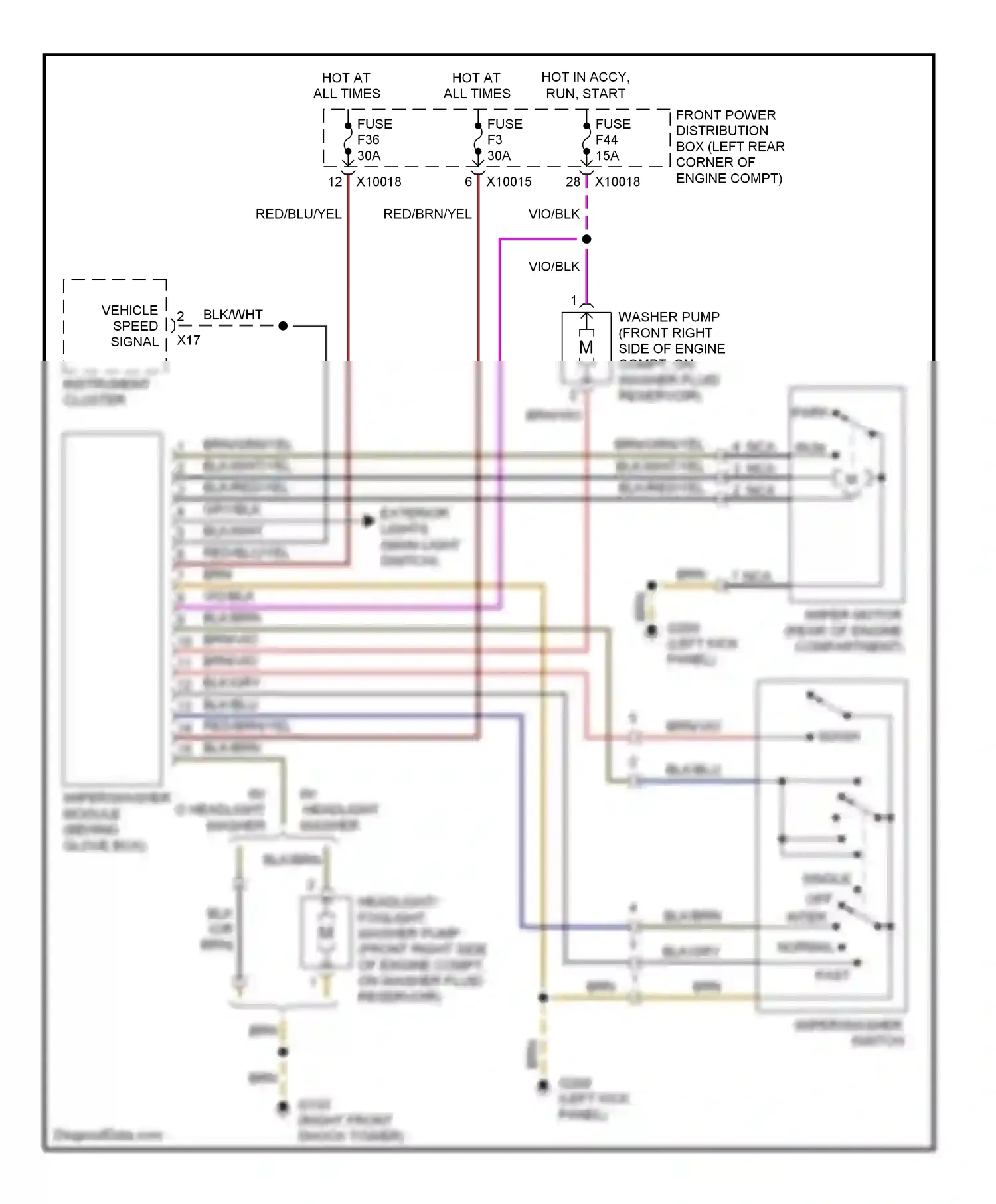 Wiring diagram single off inter for BMW Z3 E36 facelift (2000-2002) (2 of 2)