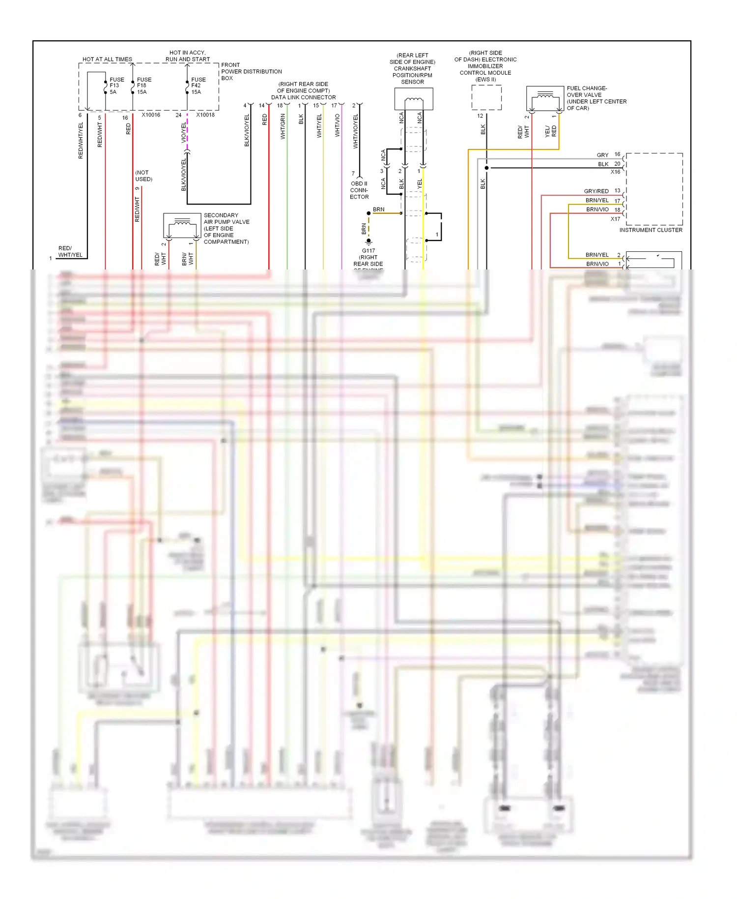 Wiring diagram brn/vio for BMW Z3 E36 (1995-2000) (9 of 12)
