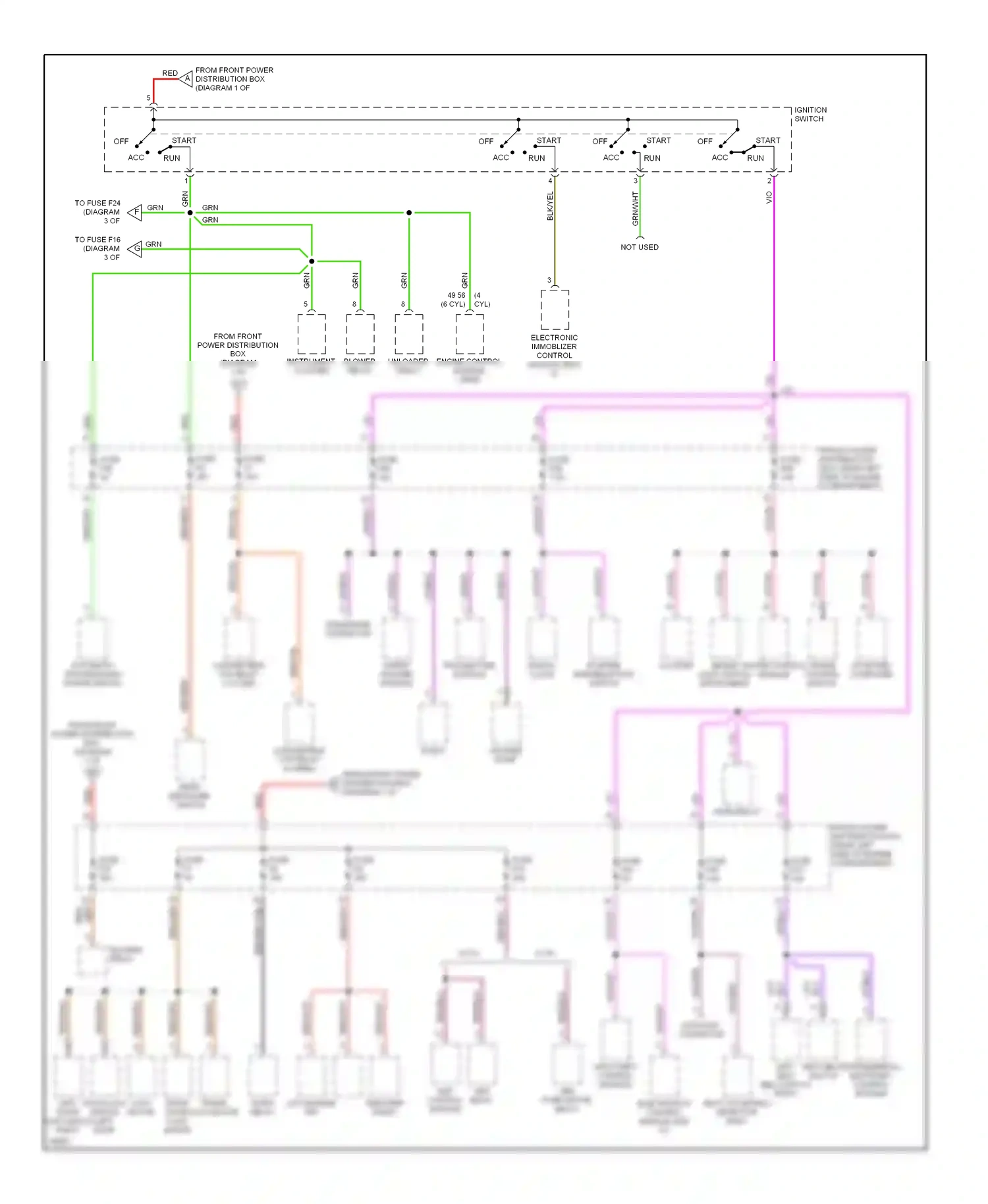 Wiring diagram digital clock for BMW Z3 E36 (1995-2000) (2 of 3)