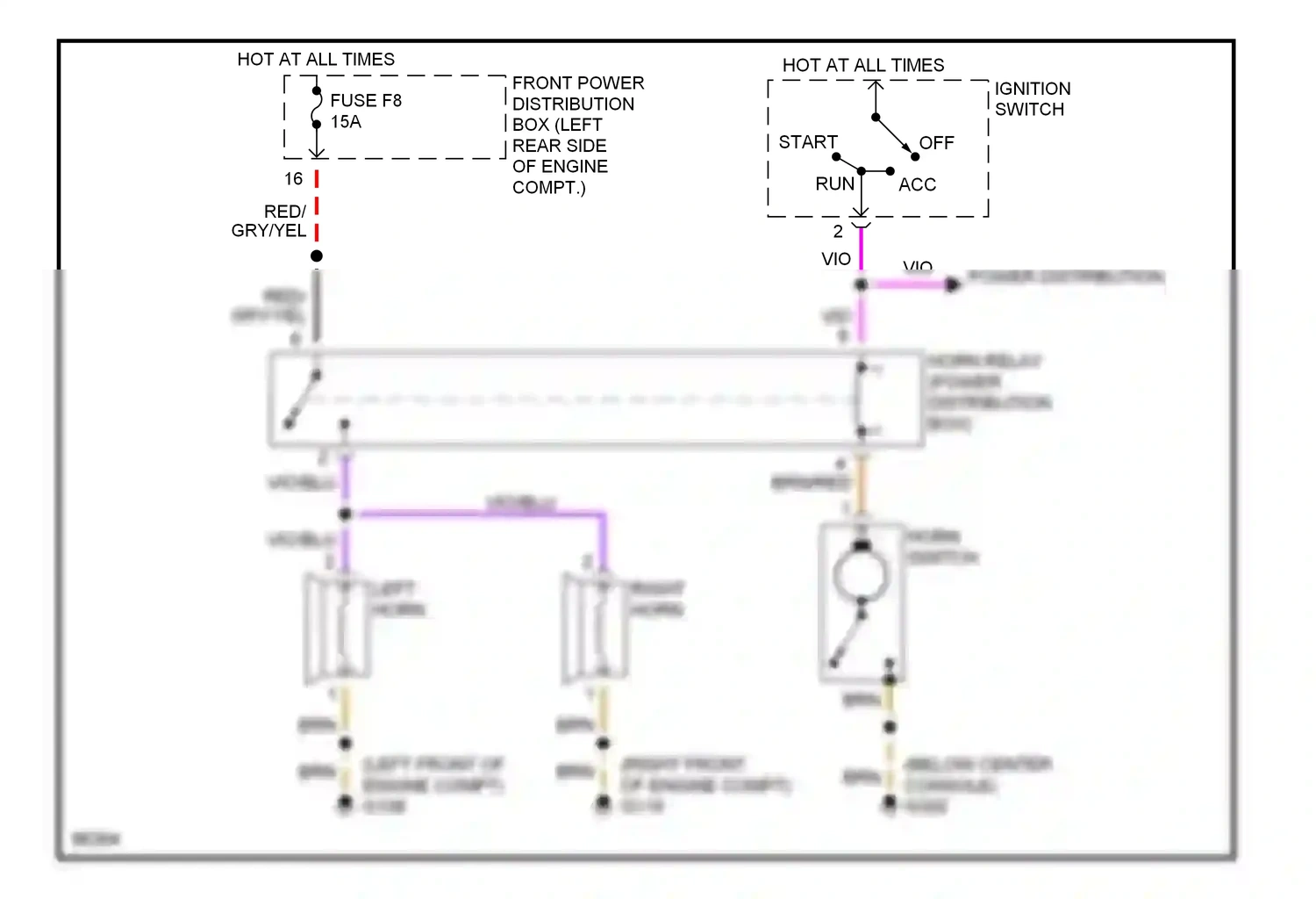 Wiring diagram horn switch for BMW Z3 E36 (1995-2000) (1 of 1)