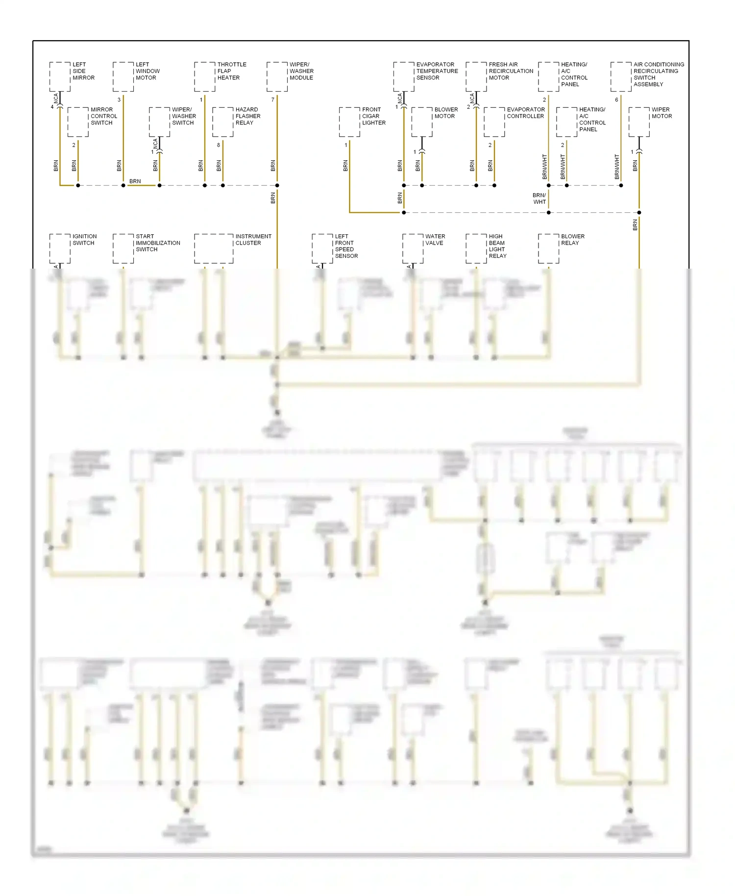 BMW Z3 E36 (1995-2000) (left kick panel) wiring diagram  (8 of 18)