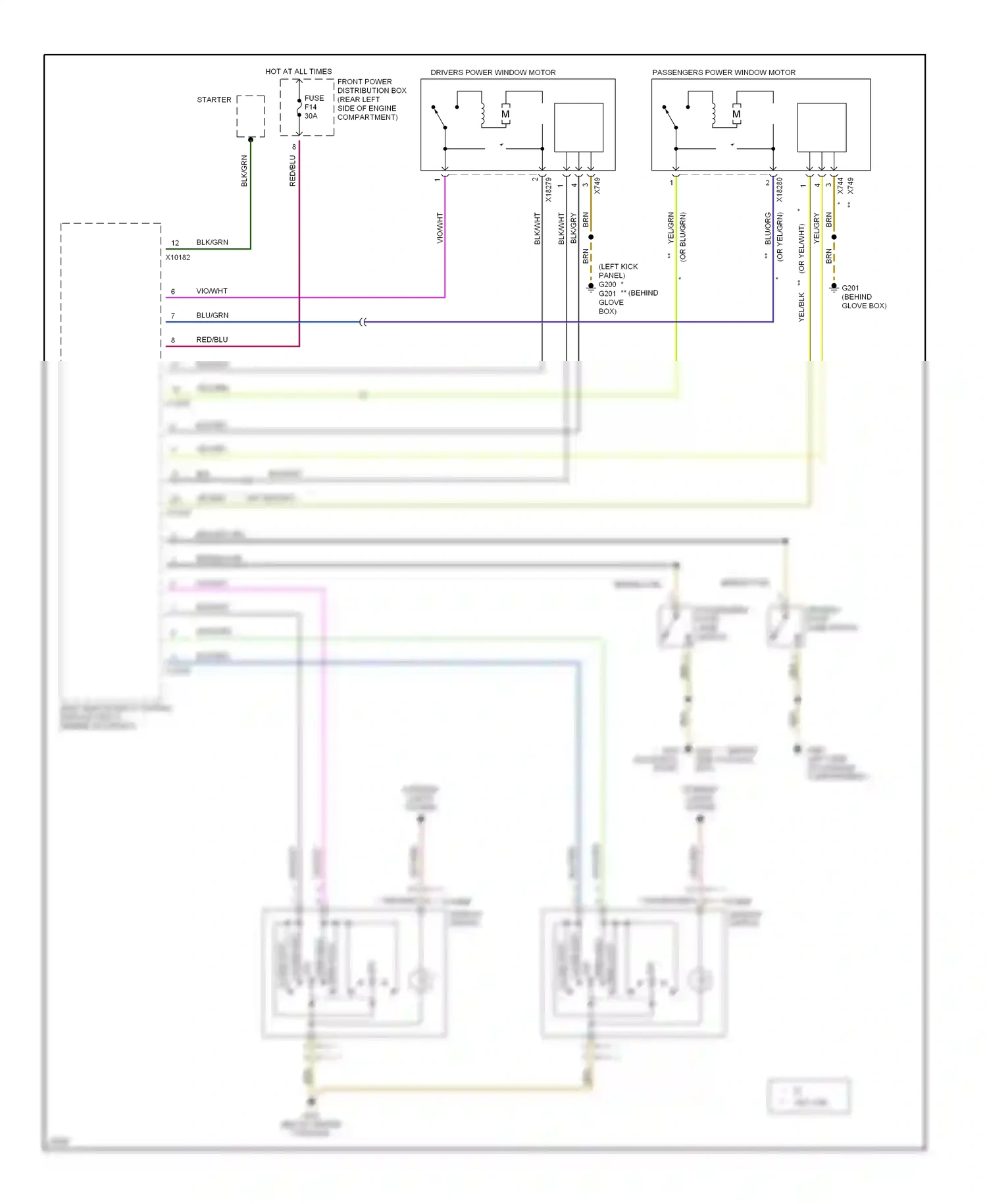 BMW Z3 E36 (1995-2000) (left kick panel) wiring diagram  (16 of 18)