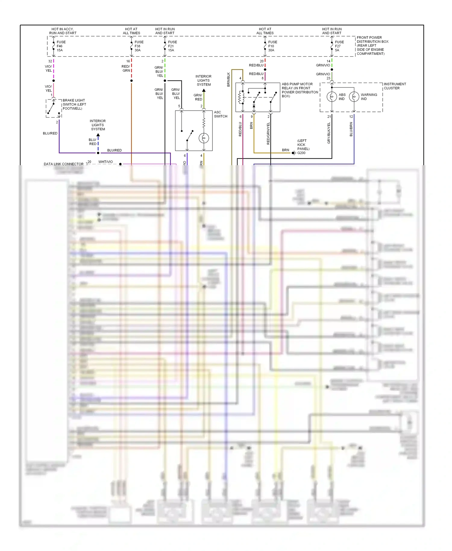 BMW Z3 E36 (1995-2000) (left kick panel) wiring diagram  (1 of 18)