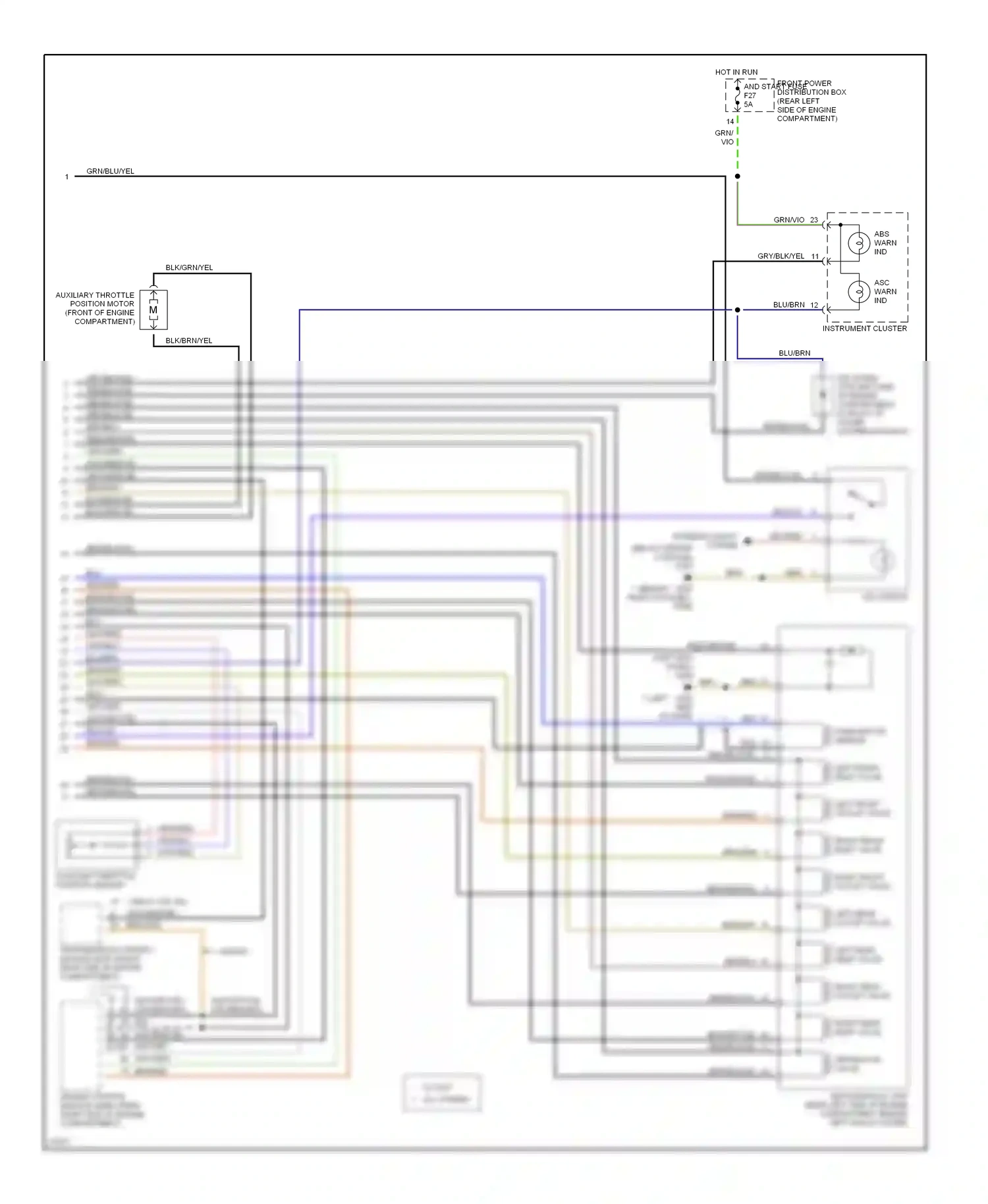BMW Z3 E36 (1995-2000) (left kick panel) wiring diagram  (3 of 18)