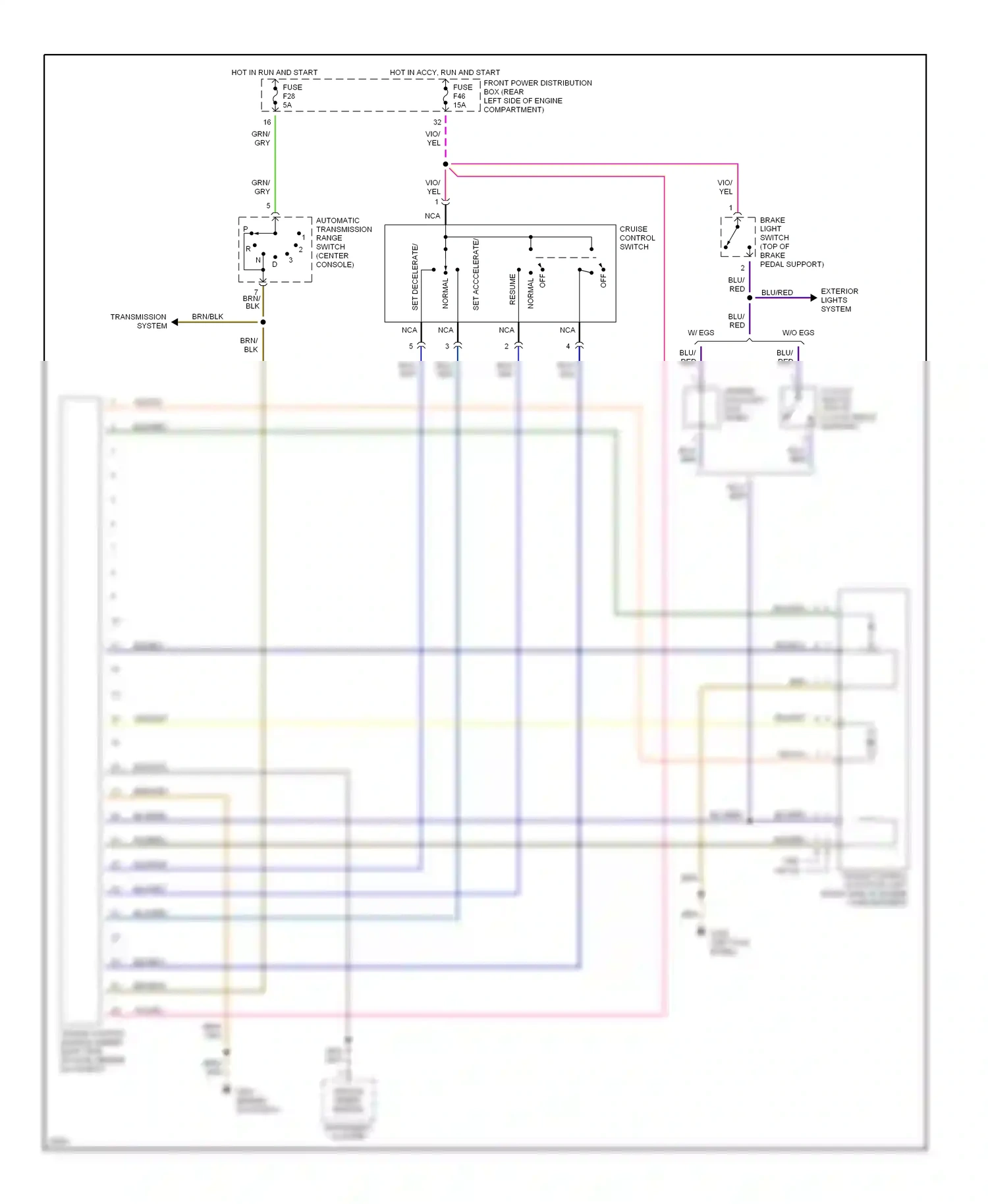 BMW Z3 E36 (1995-2000) (left kick panel) wiring diagram  (4 of 18)