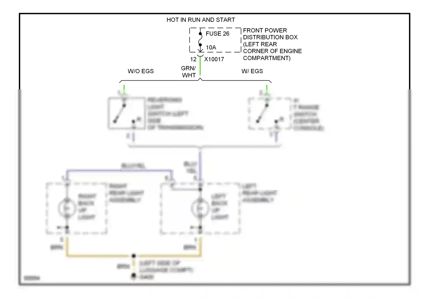 Wiring diagram left rear light assembly for BMW Z3 E36 (1995-2000) (1 of 4)