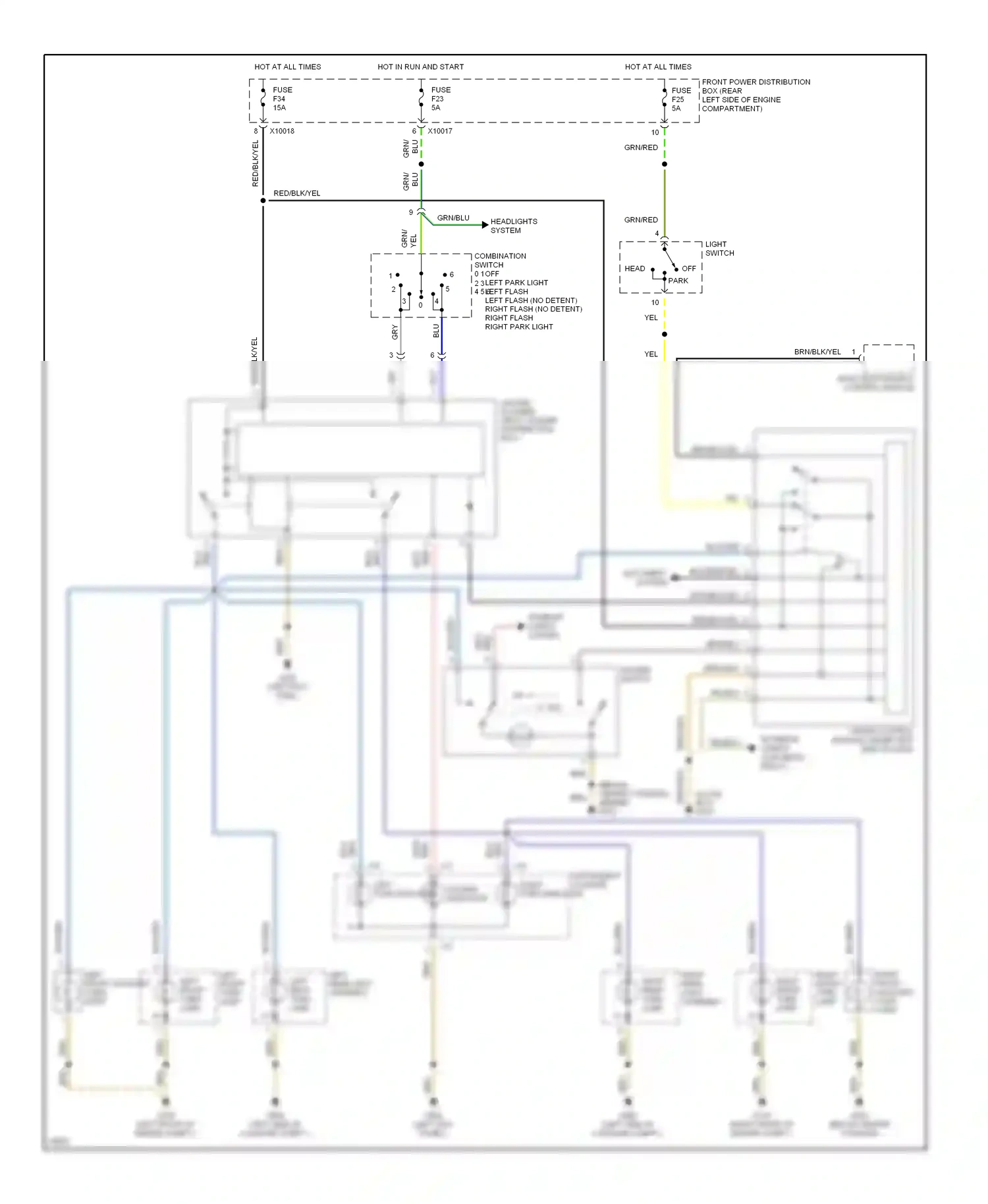 Wiring diagram left turn indicator for BMW Z3 E36 (1995-2000) (1 of 1)
