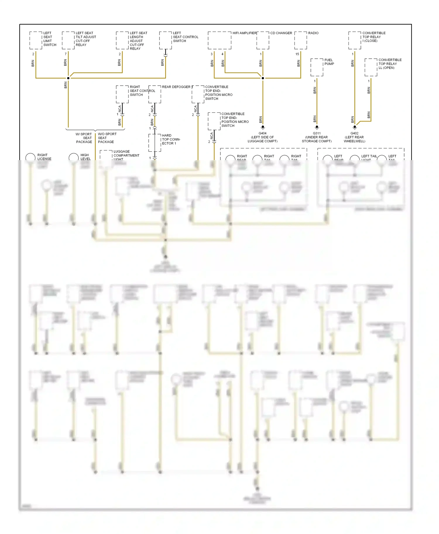 Wiring diagram program switch for BMW Z3 E36 (1995-2000) (1 of 2)
