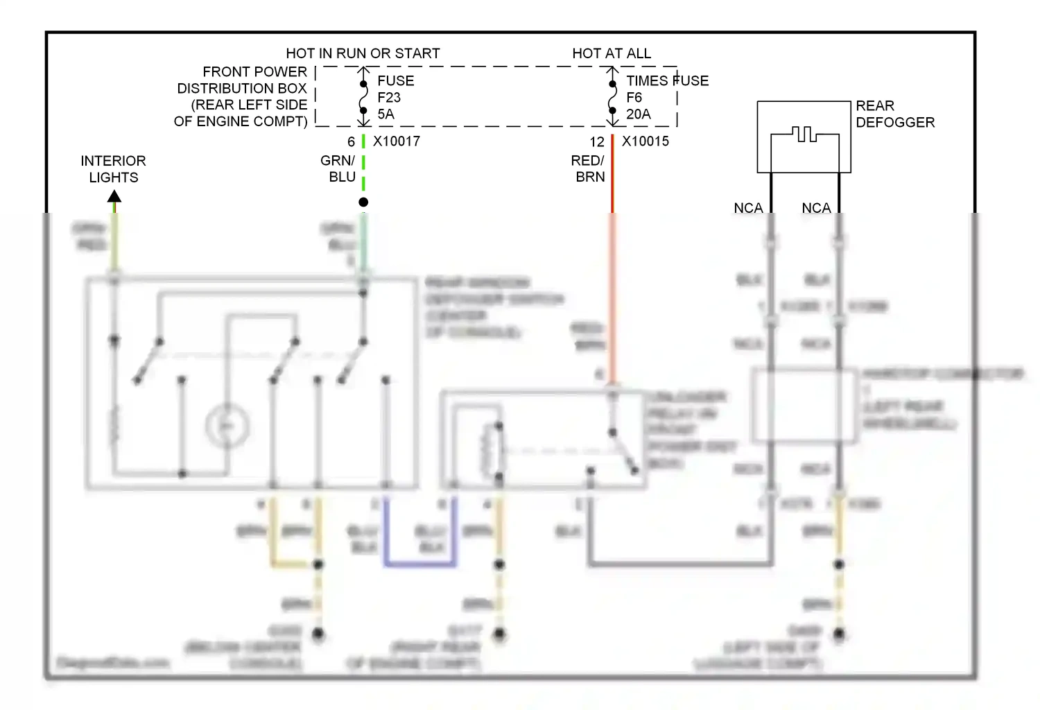 Wiring diagram rear defogger for BMW Z3 E36 (1995-2000) (2 of 2)