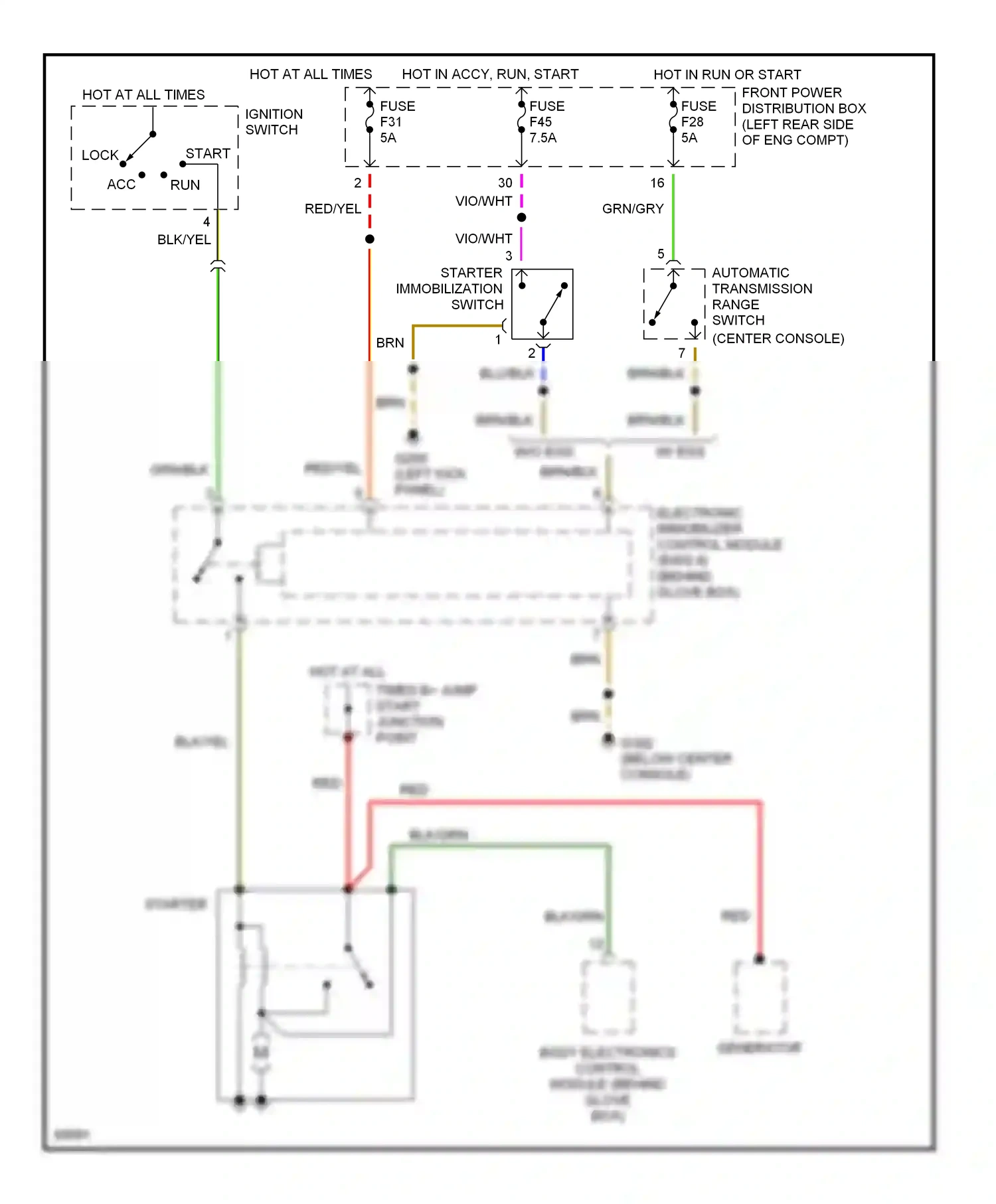 Wiring diagram vio/wht for BMW Z3 E36 (1995-2000) (7 of 7)