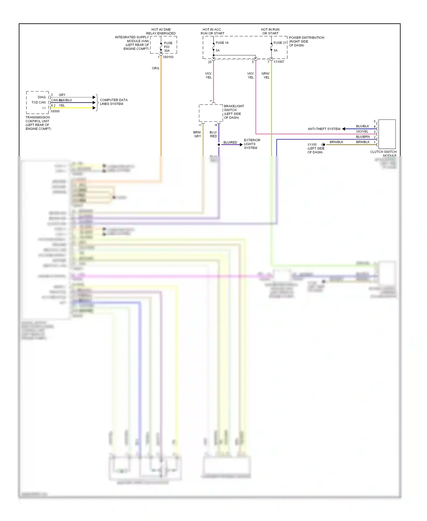 Wiring diagram brn/gry for BMW Z4 E85/E86 facelift (2005-2009) (1 of 3)