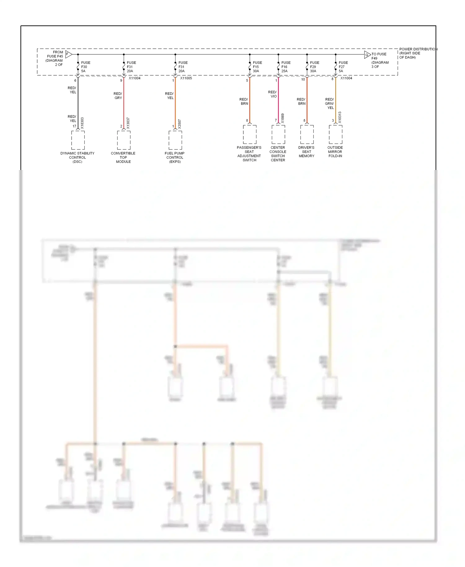 Wiring diagram eject box for BMW Z4 E85/E86 facelift (2005-2009) (2 of 2)