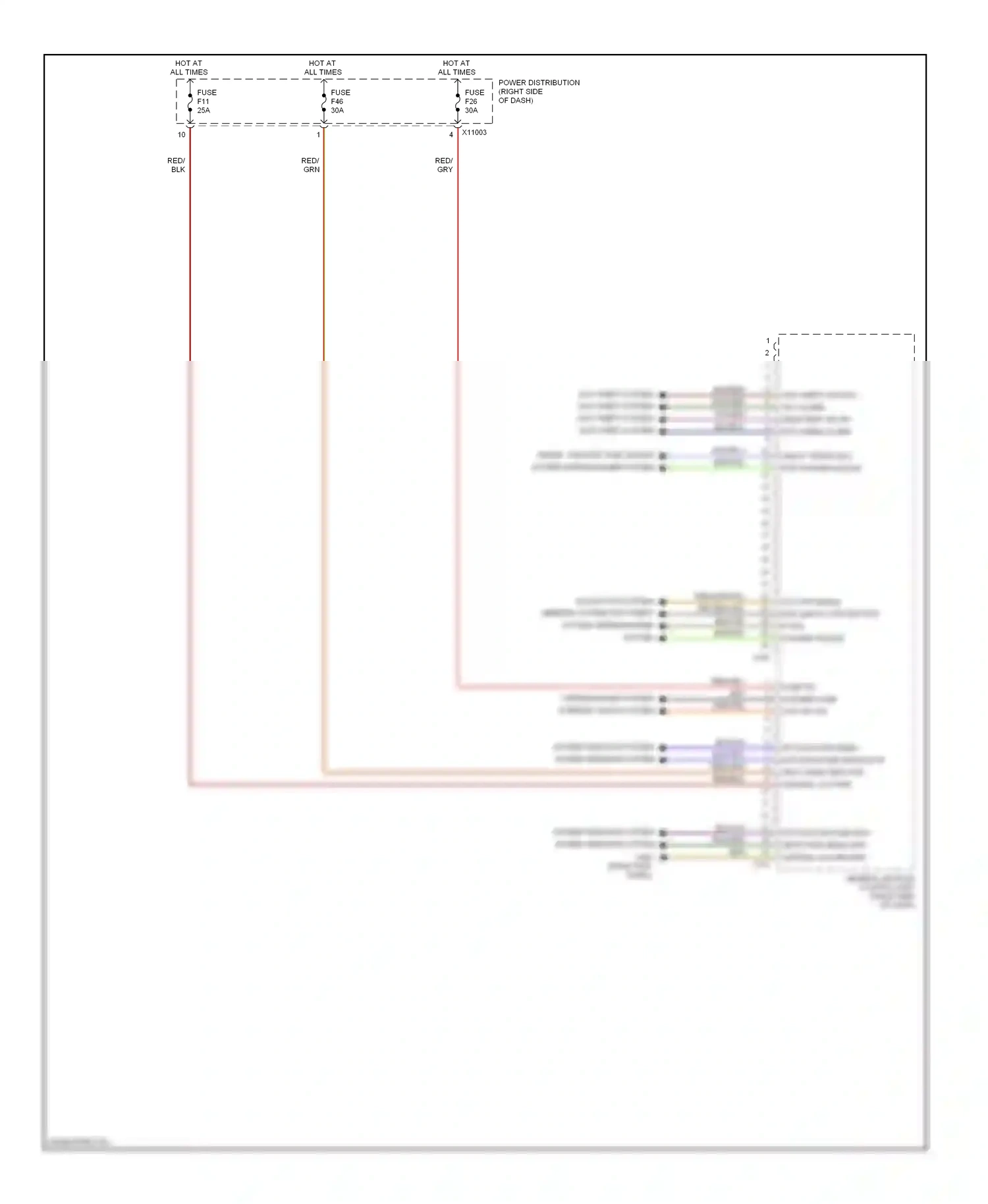 Wiring diagram red/grn/yel for BMW Z4 E85/E86 facelift (2005-2009) (1 of 5)