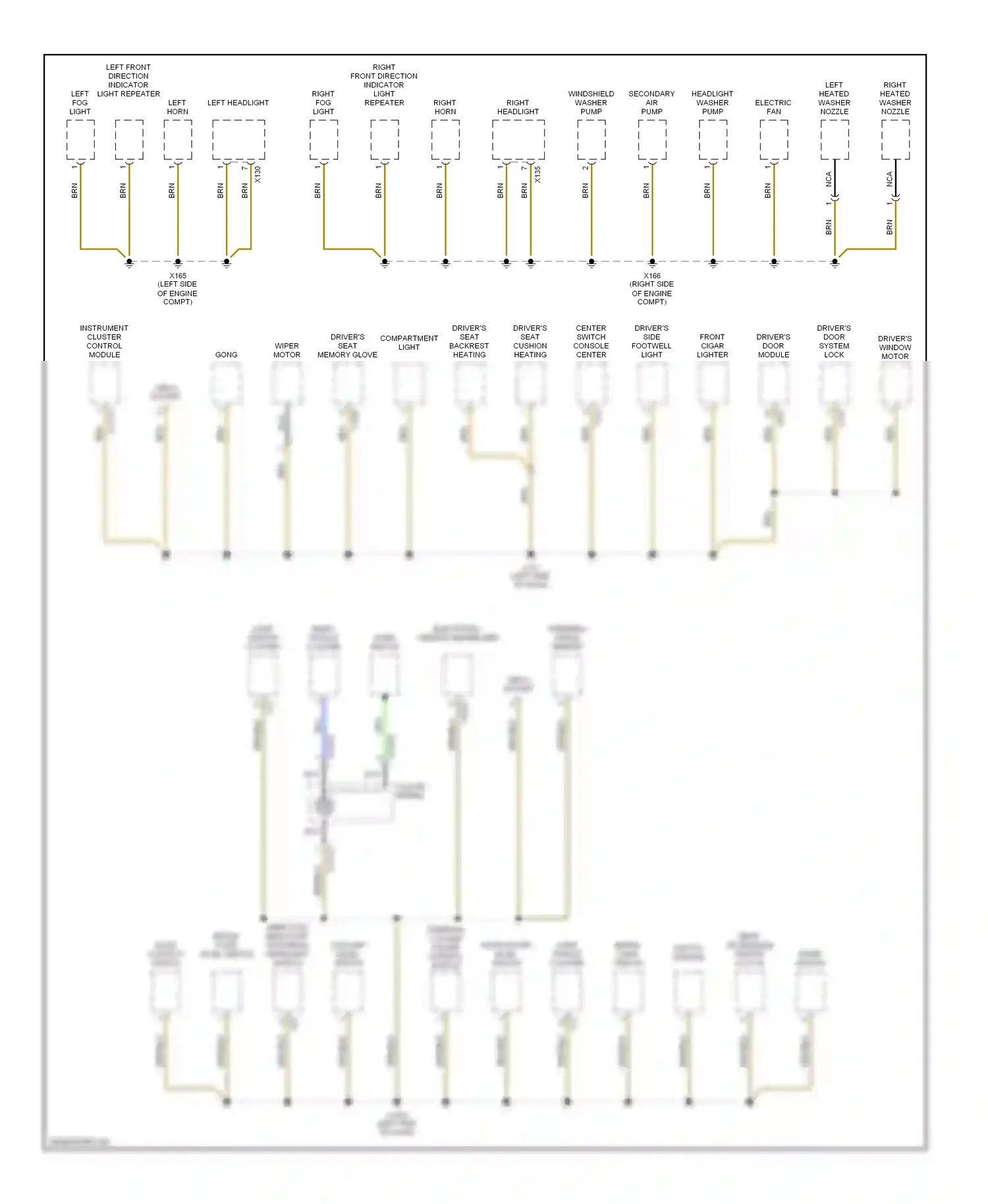 Wiring diagram right horn for BMW Z4 E85/E86 facelift (2005-2009) (1 of 2)